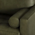 Sven 100_ Tufted Leather Left Sectional - Charme Green