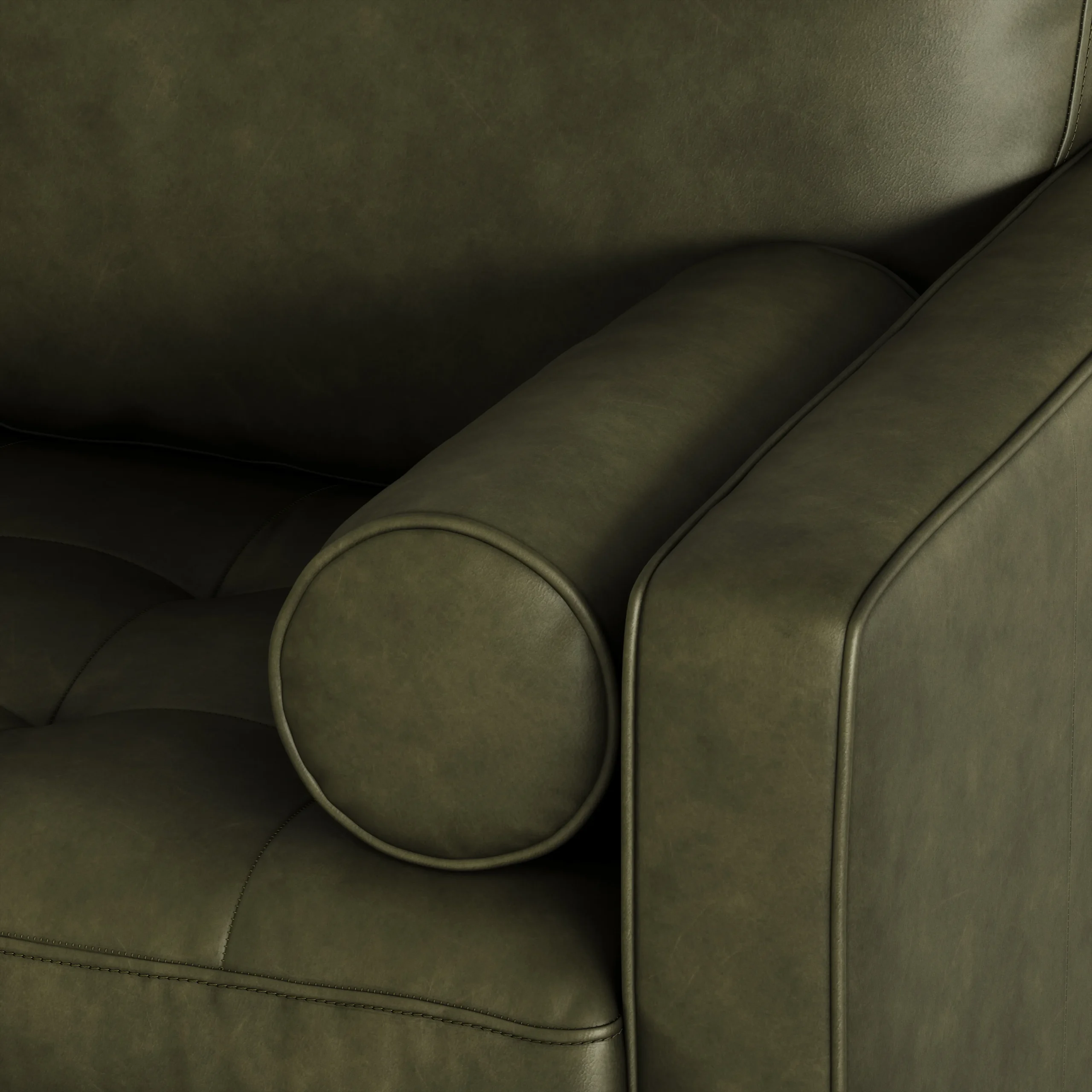 Sven 100_ Tufted Leather Left Sectional - Charme Green - Image 10