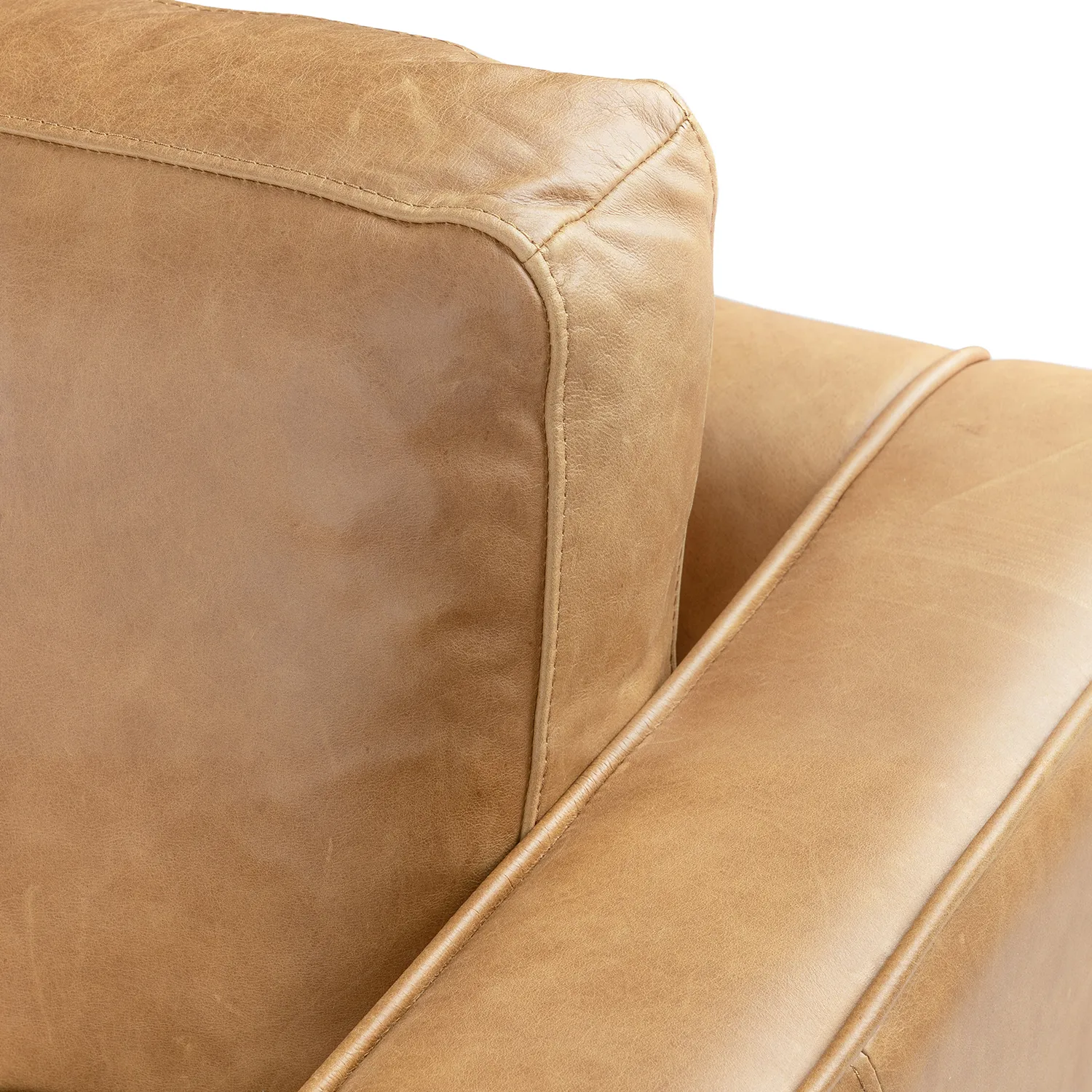 Sven 100_ Tufted Leather Left Sectional - Charme Tan - Image 10