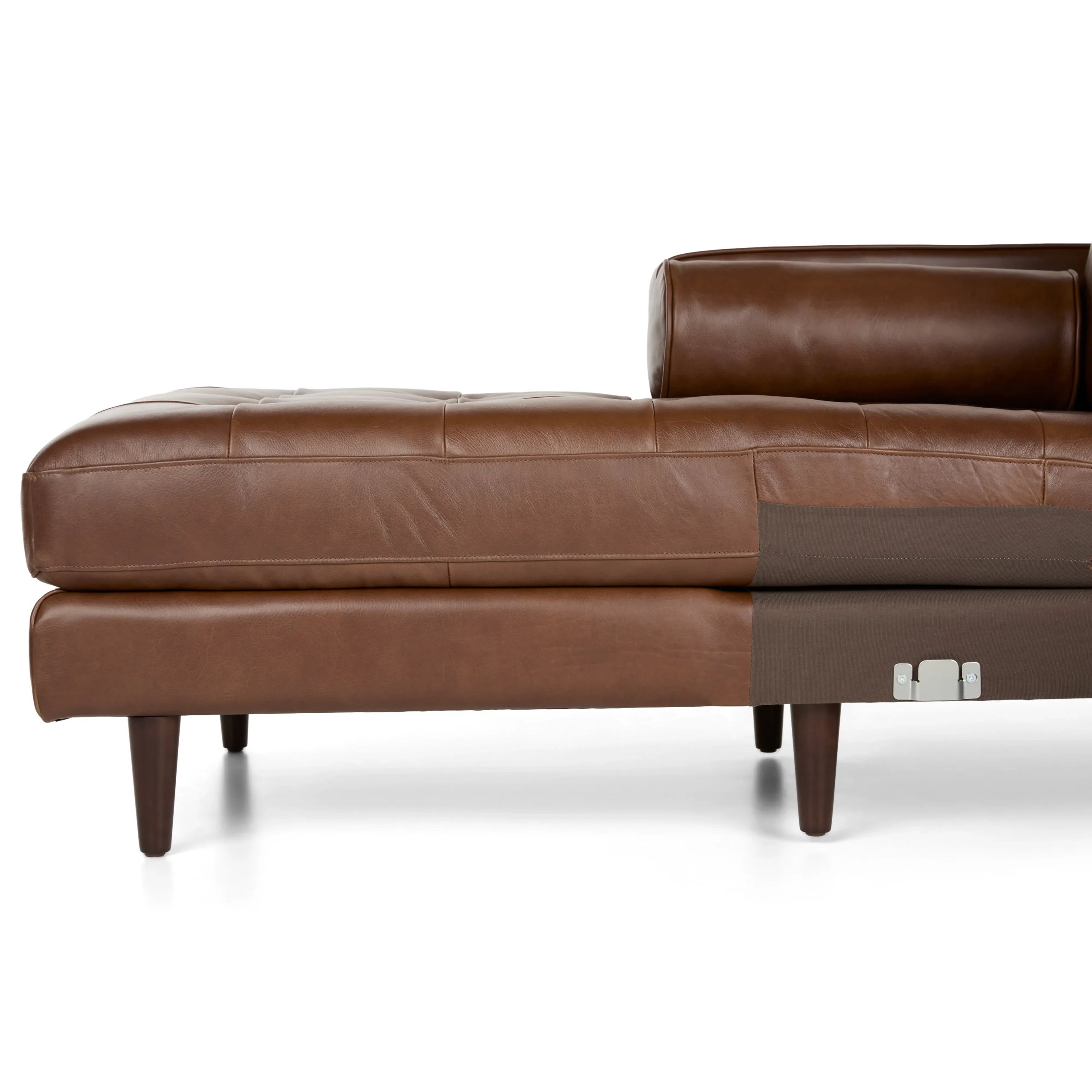 Sven 100_ Tufted Leather Left Sectional - Taos Brown - Image 10
