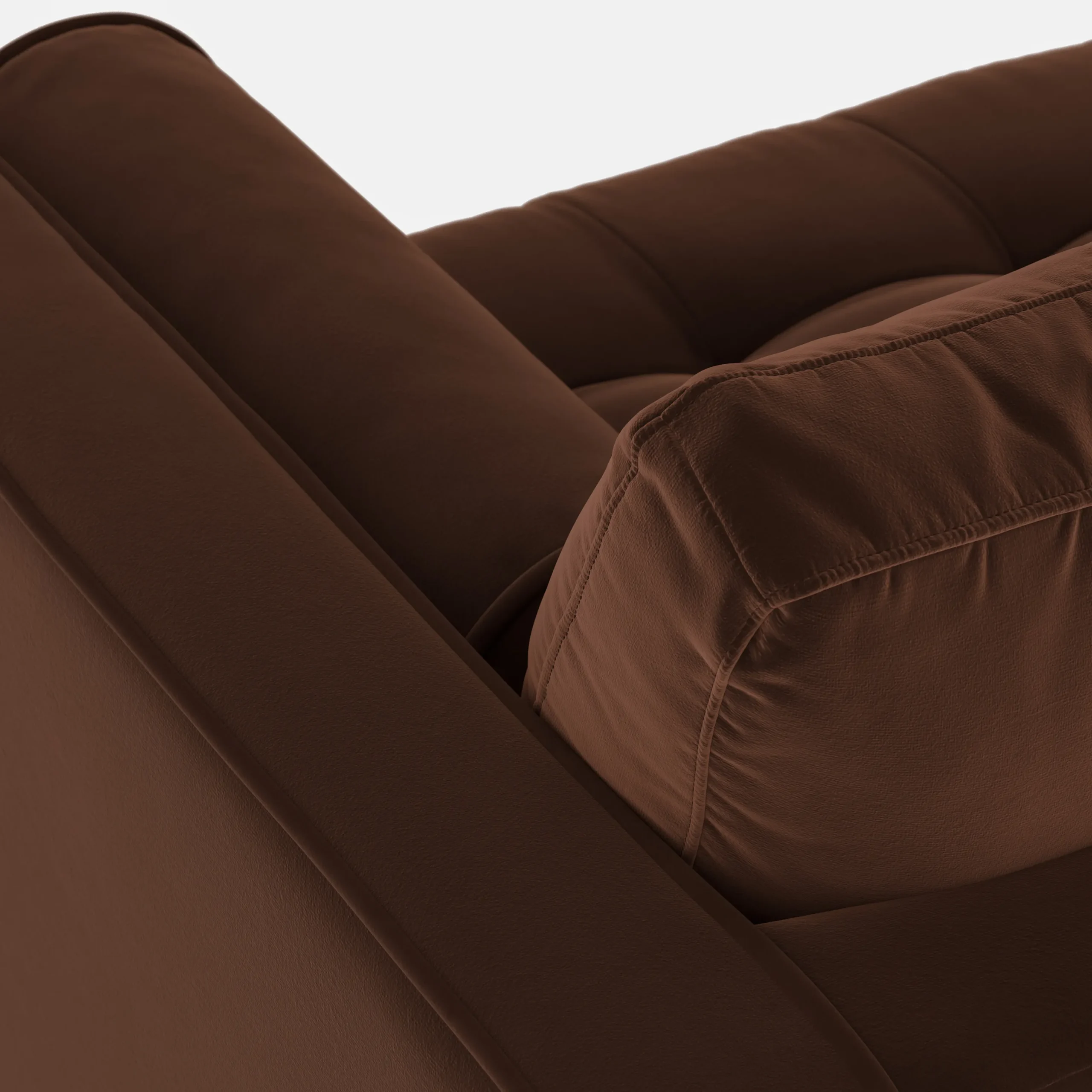 Sven 100_ Tufted Velvet Left Sectional - Plush Pacific Brown - Image 10