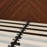 Nera Queen Low Profile Bed with Nightstands Set - Walnut