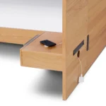Nera King Low Profile Bed with Nightstands Set - Oak