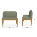 Armless Banquette - Smoked Oak and Welsh Green