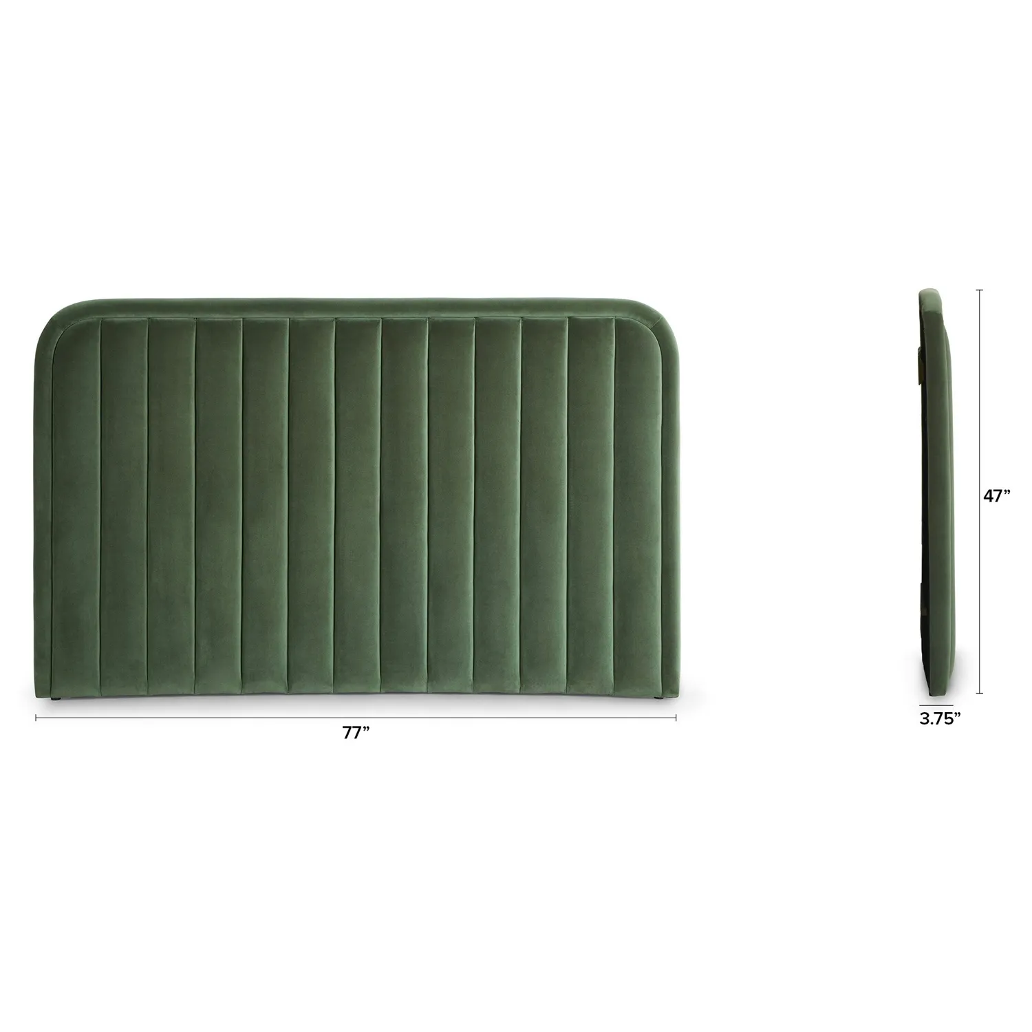 Rolph Queen Velvet Headboard - Plush Pacific Green - Image 11