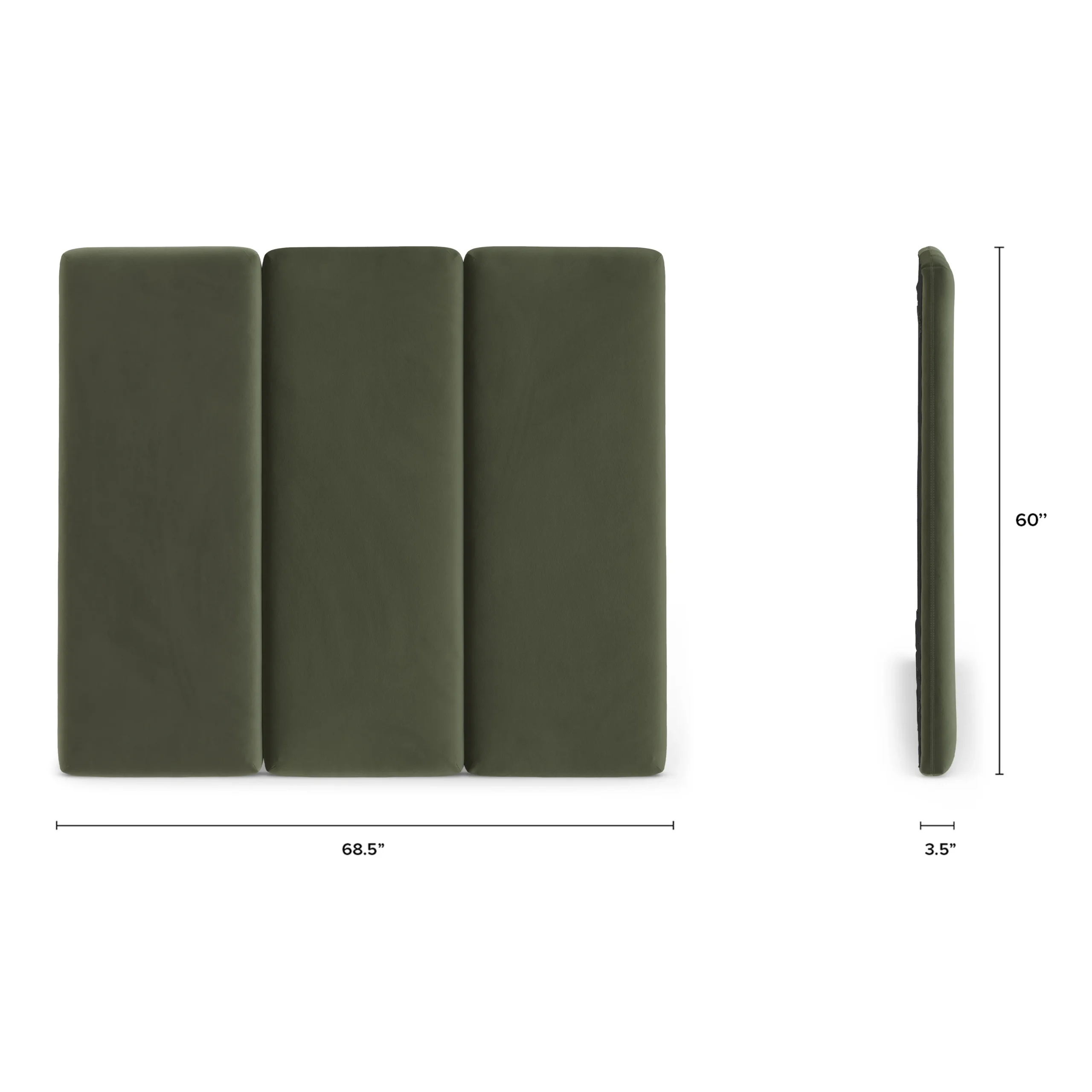 Noel Queen Velvet Headboard - Hale Fir Green - Image 11