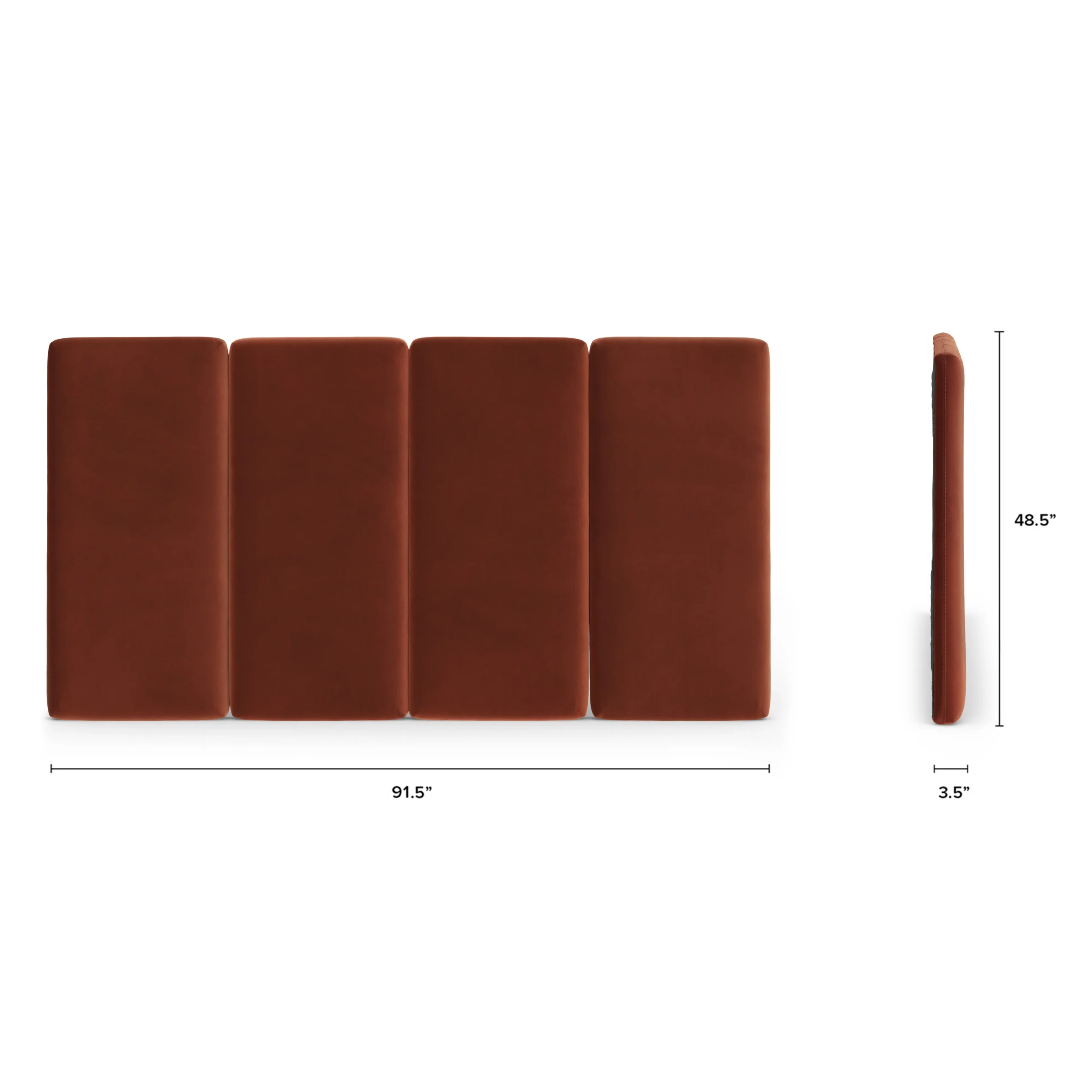 Noel King Velvet Headboard - Hale Rust - Image 11