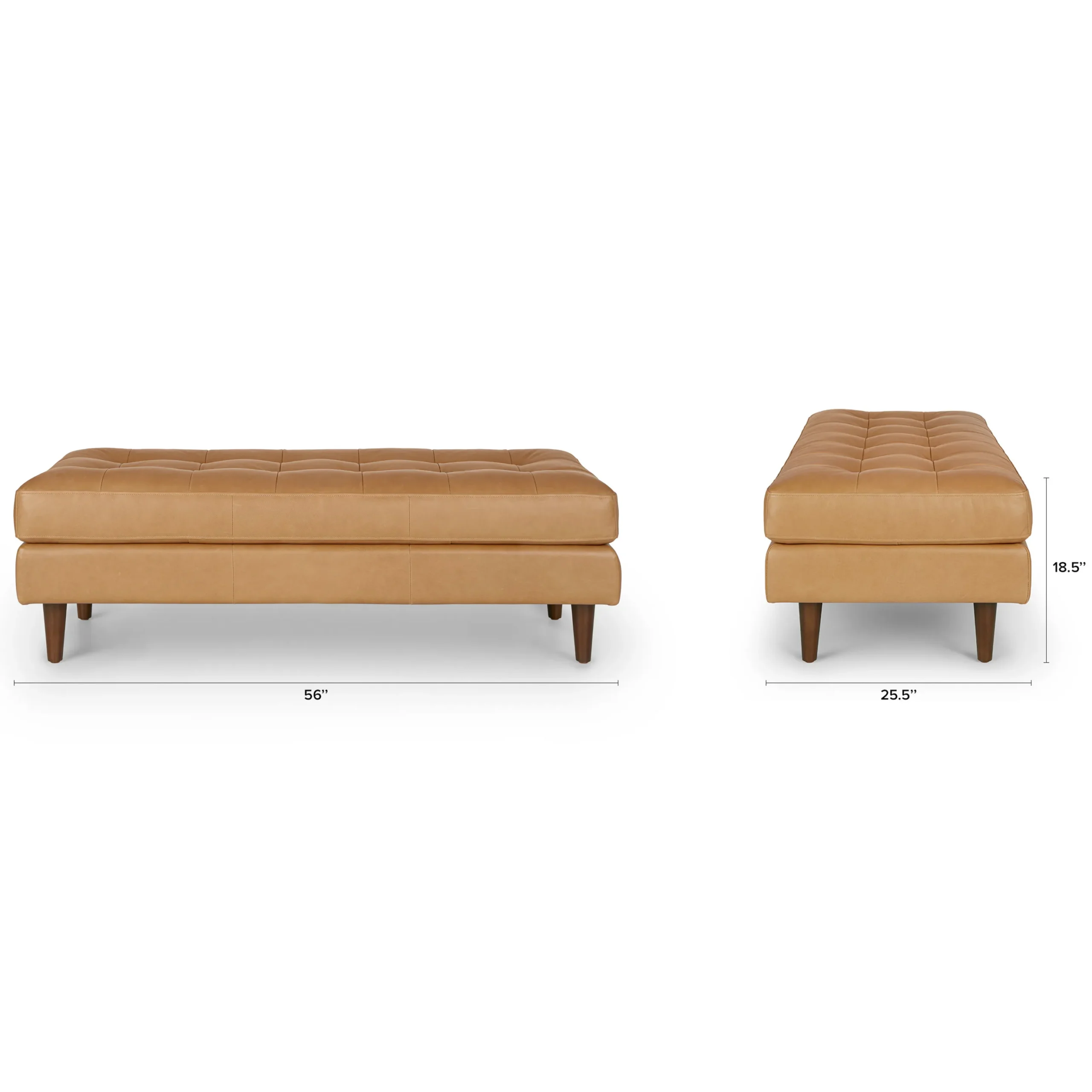 Sven 56_ Tufted Leather Bench - Charme Tan - Image 11