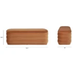 Rolph 55.5_ Velvet Storage Bench - Plush Pacific Rust