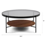Vitri 36.5_ Glass Coffee Table - Walnut