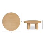 Adel 42_ Round Coffee Table - White Oak