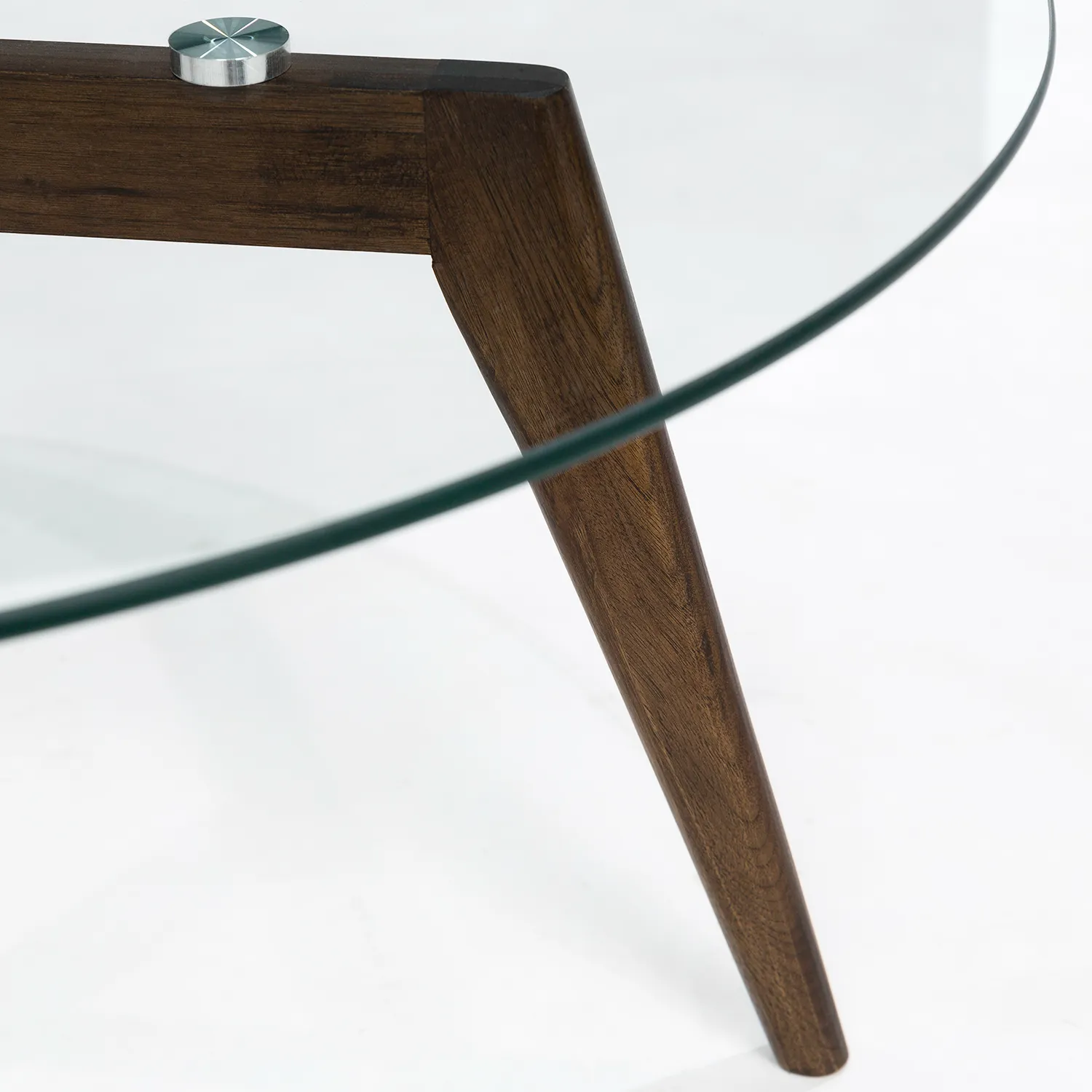 Clarus 31.5_ Glass Coffee Table - Walnut - Image 5