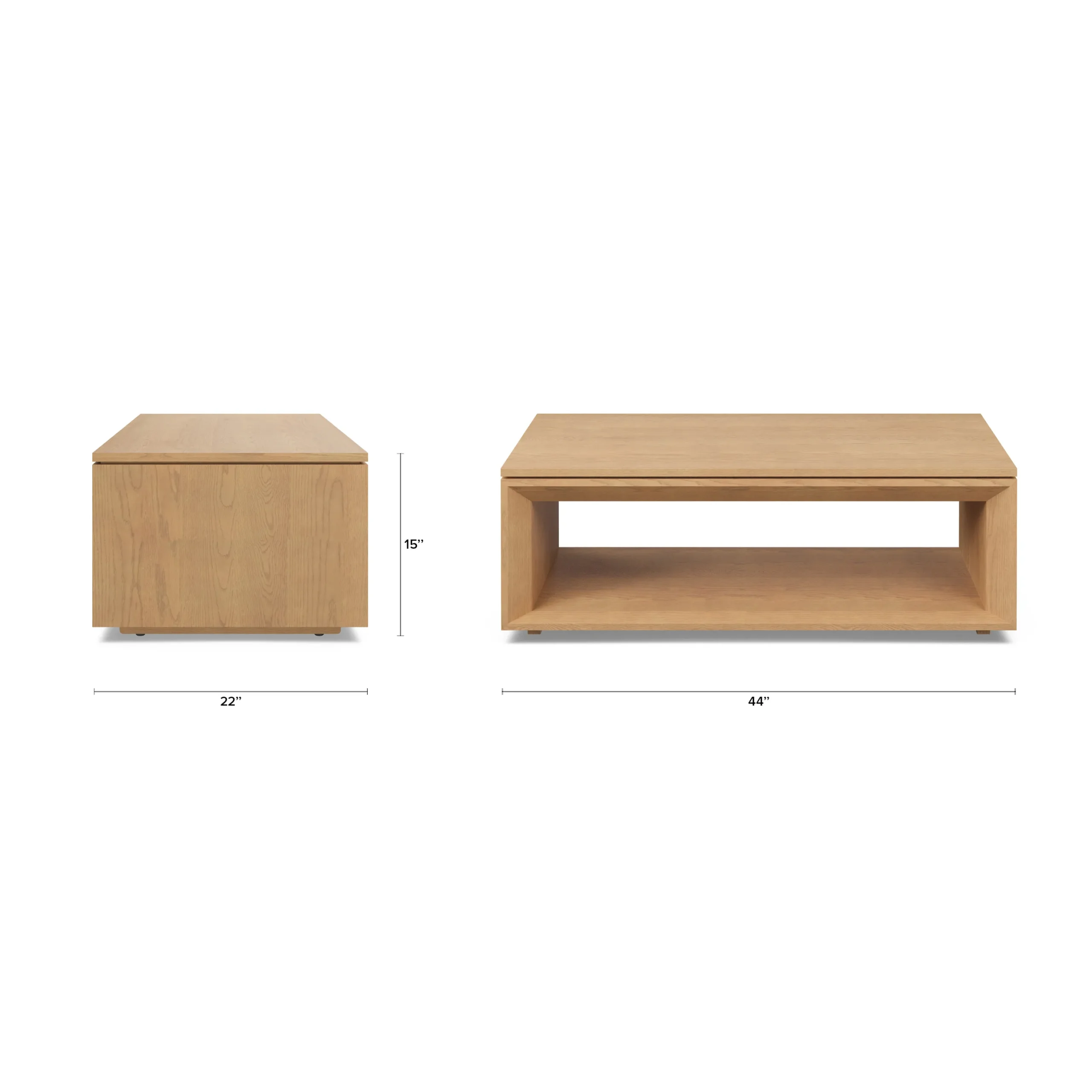 Suri 44_ Rectangular Coffee Table - White Oak - Image 4