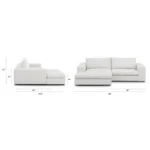 Beta 98_ Modular Left Chaise Sectional - Quartz White