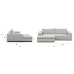 Beta 98_ Modular Left Chaise Sectional - Welsh Gray