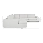 Beta 133.5_ Left Modular Conversational Sectional - Quartz White