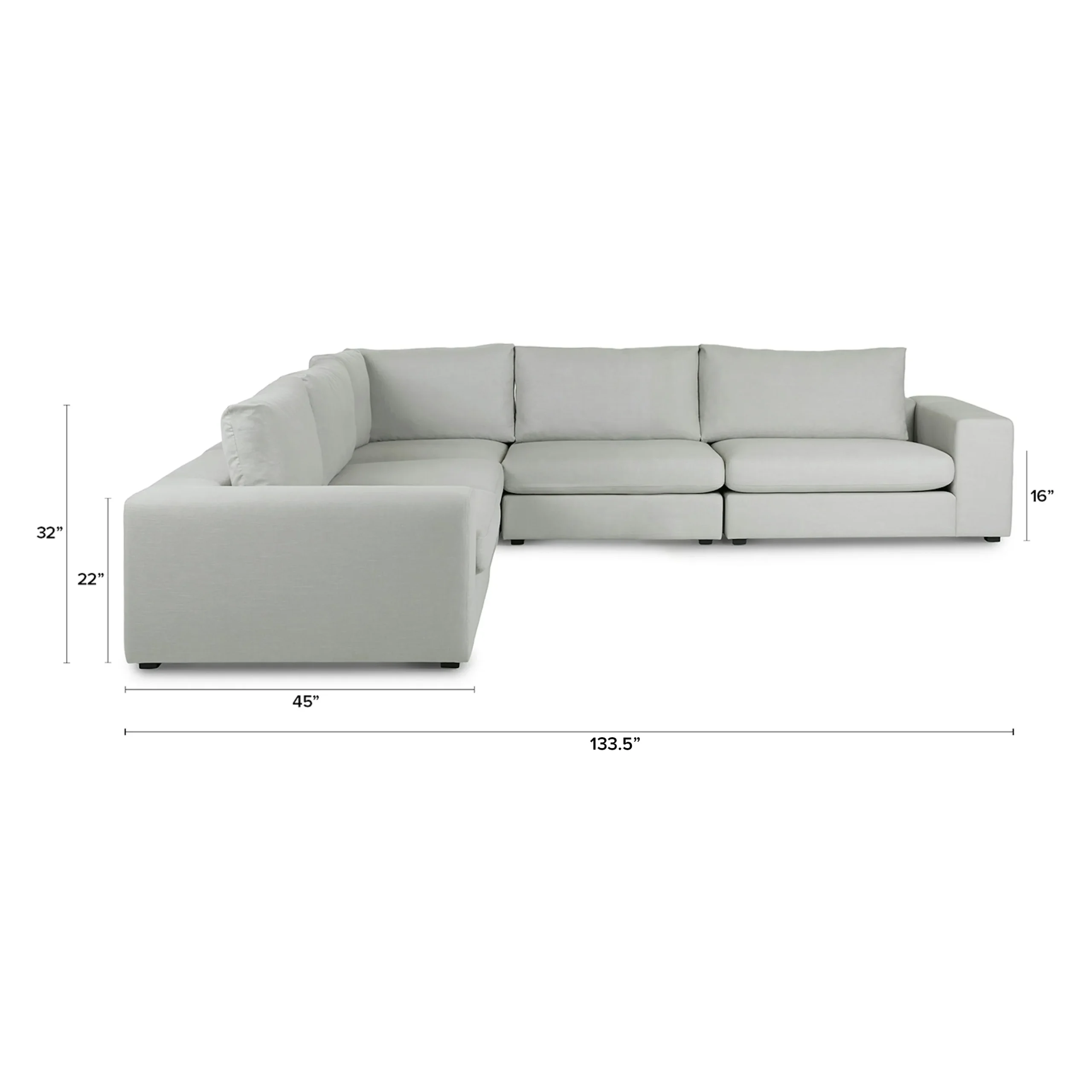 Beta 133.5_ Modular Corner Sectional - Welsh Gray - Image 11