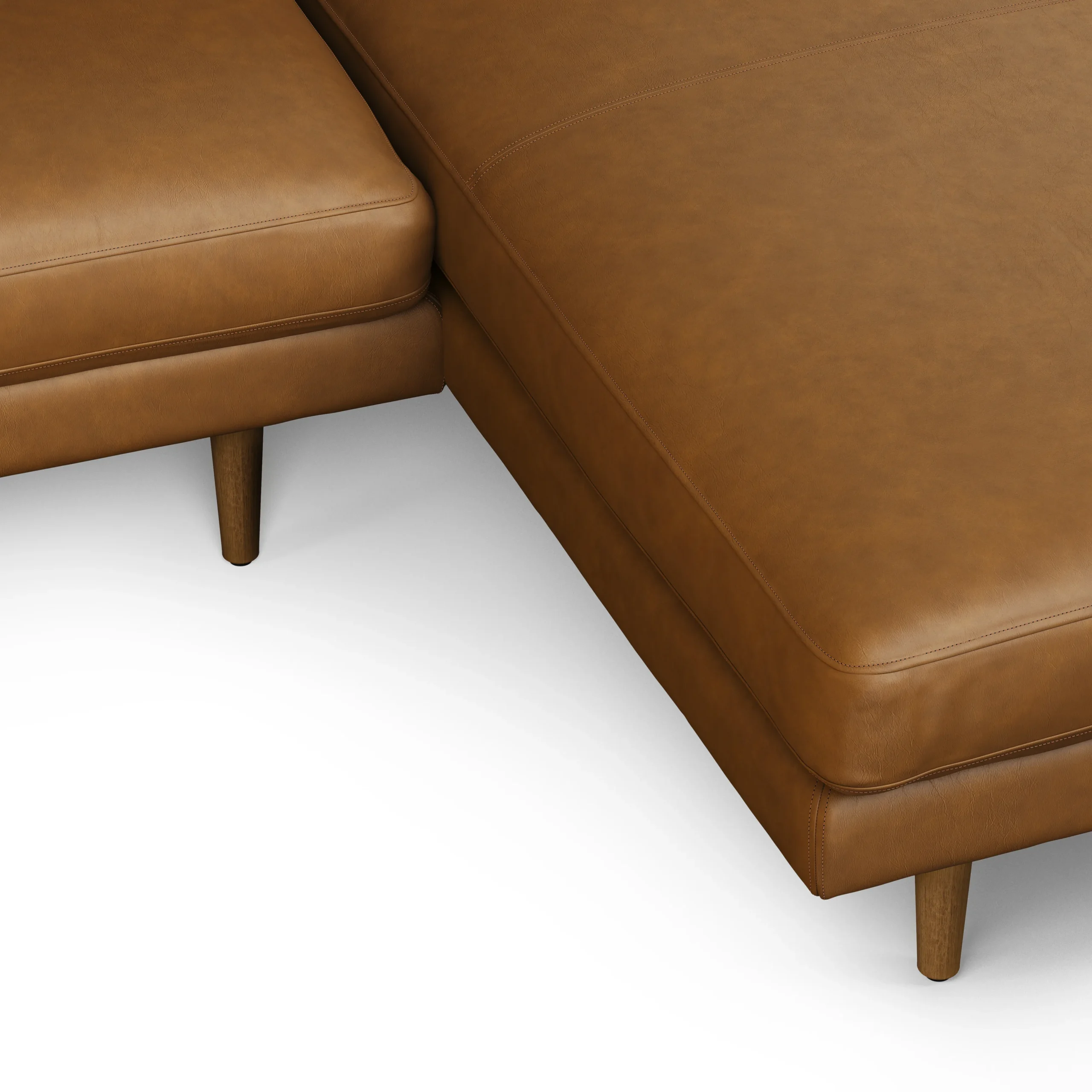 Burrard 112_ Leather Right Sectional - Bella Caramel - Image 11