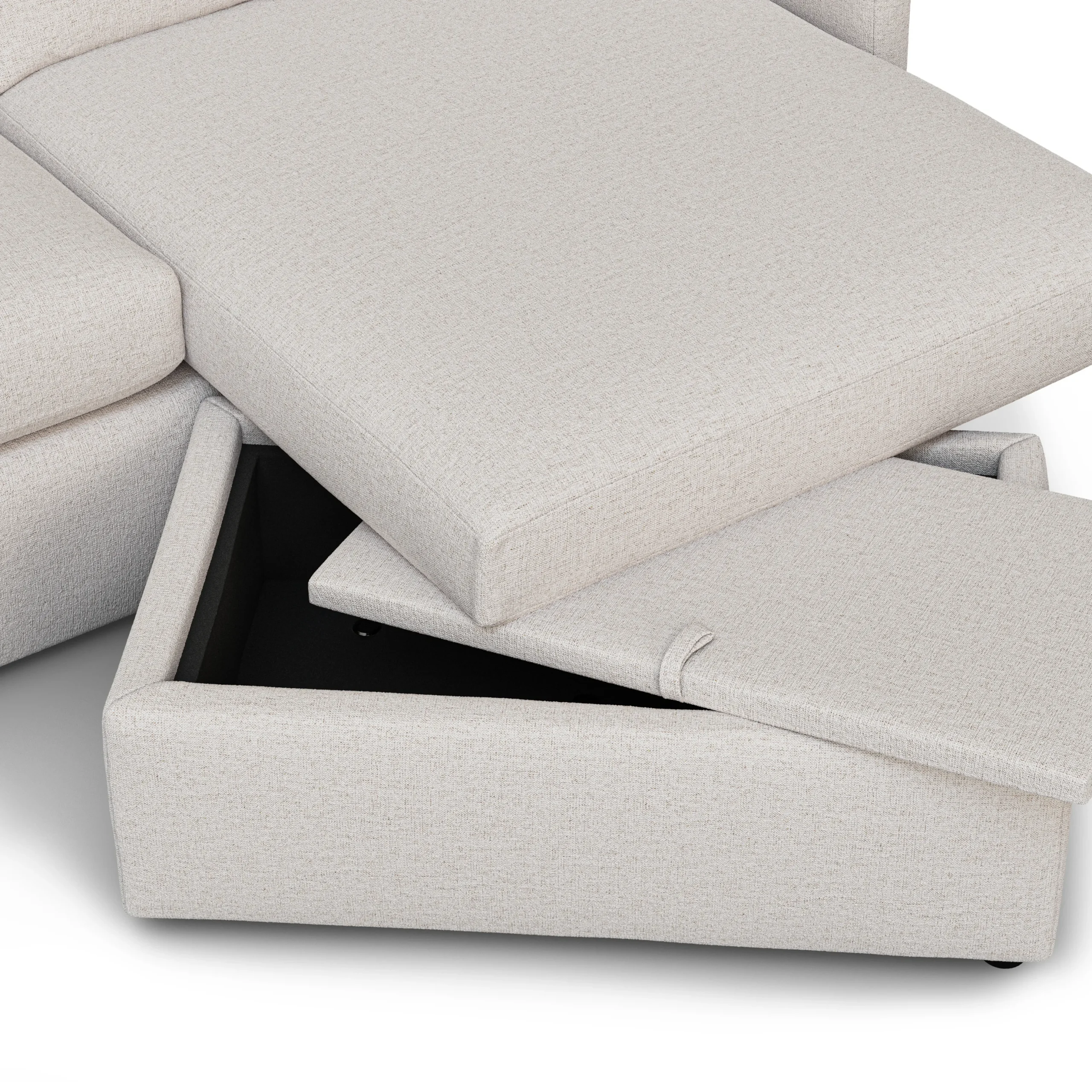 Landry 84.5_ Reversible Storage Sectional - Napa White - Image 11