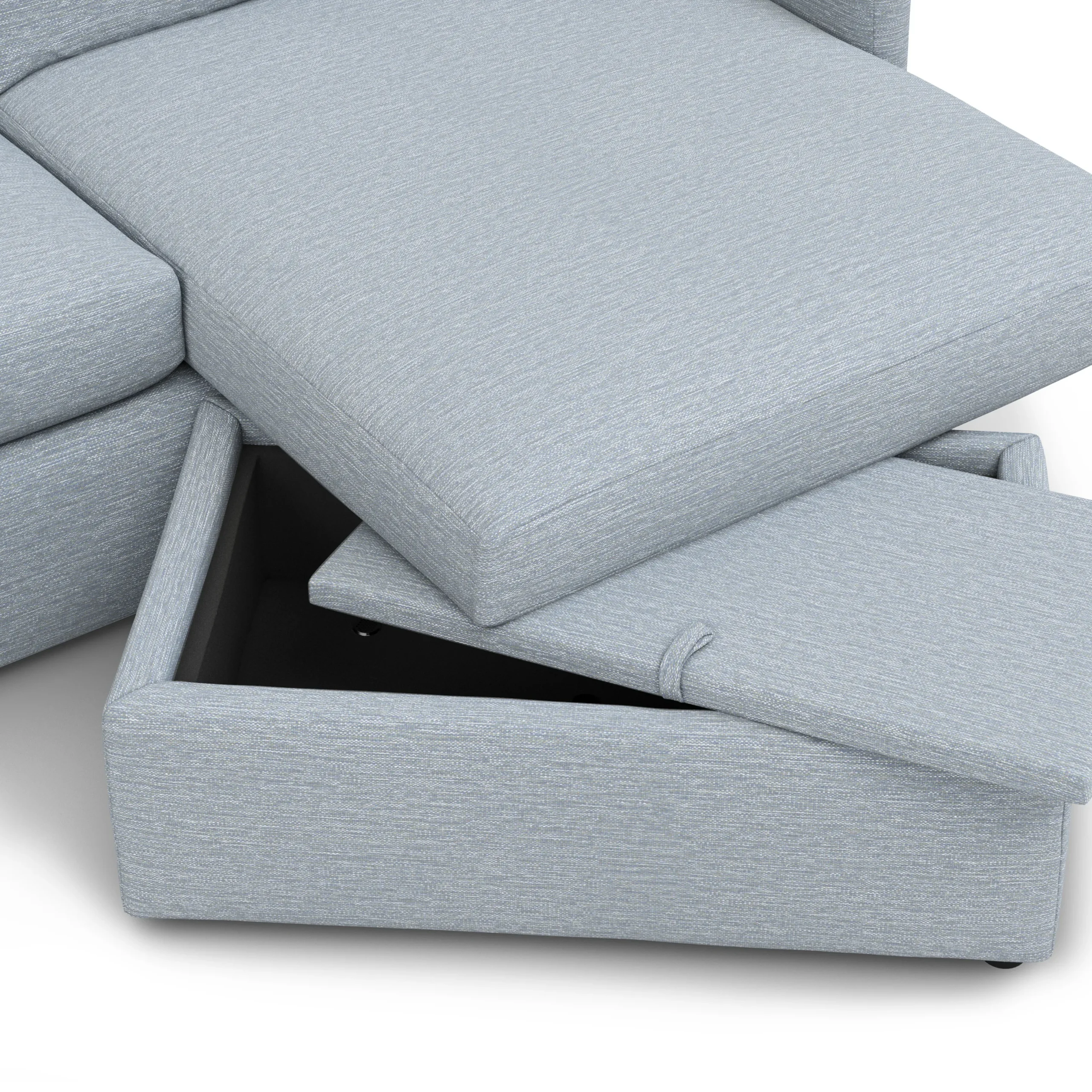 Landry 84.5_ Reversible Storage Sectional - Silver Light Blue - Image 11