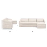 Landry 109_ Right Storage Sleeper Sectional - Ivory Wool Bouclé
