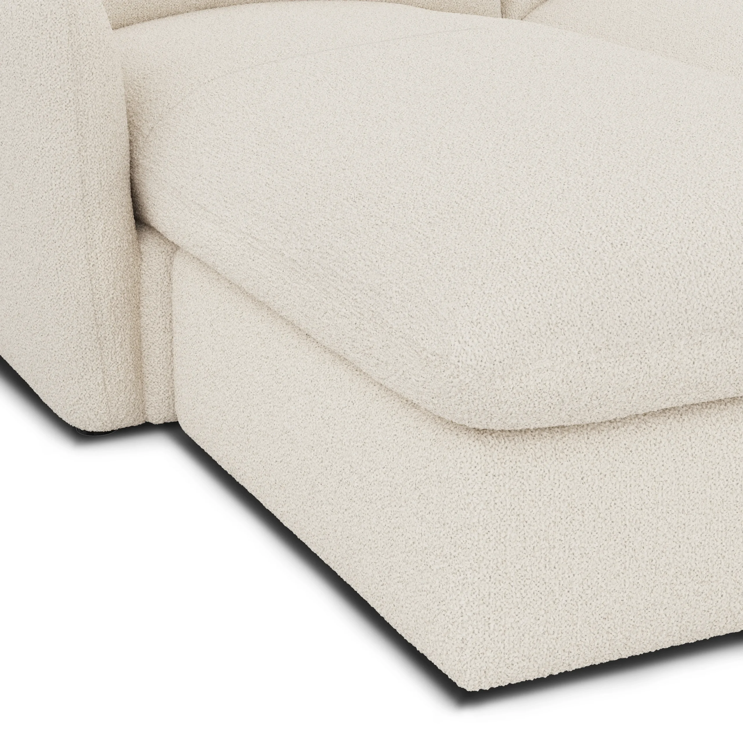 Leigh 86_ Reversible Storage Sectional - Ivory Wool Bouclé - Image 11