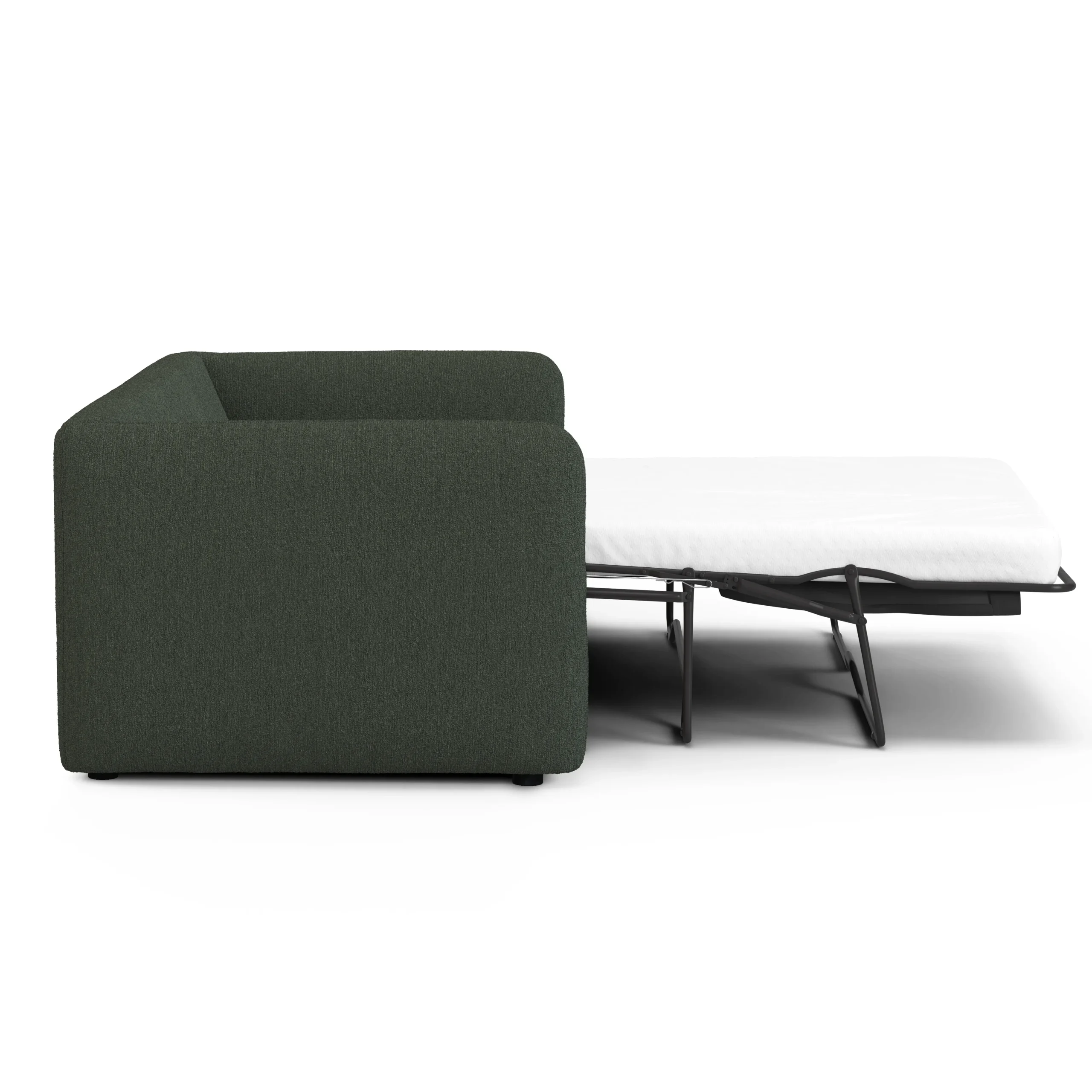 Leigh 86_ Reversible Storage Sleeper Sectional - Green Wool Bouclé - Image 11