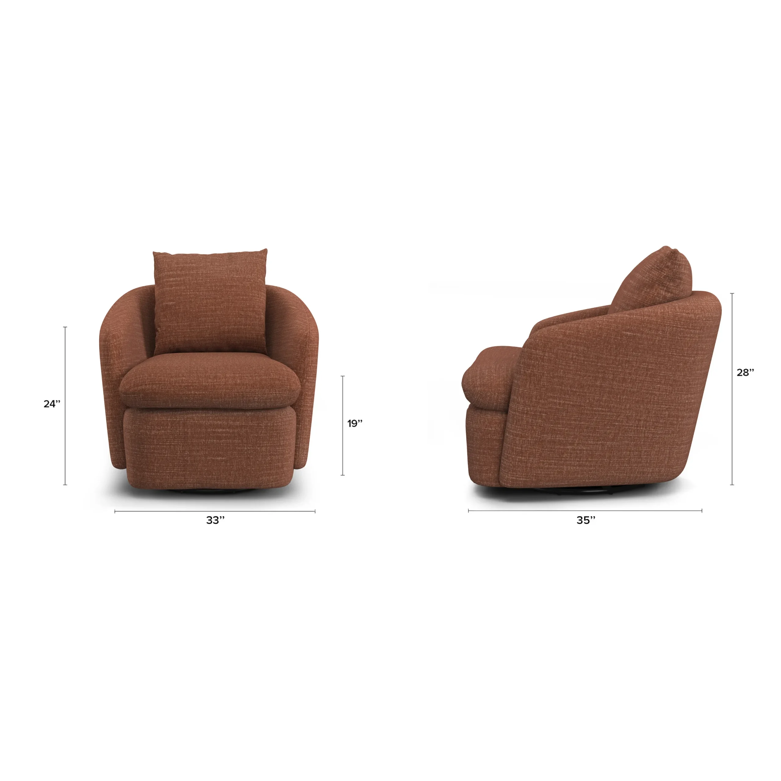Leigh 33_ Swivel Lounge Chair - Napa Rust - Image 2