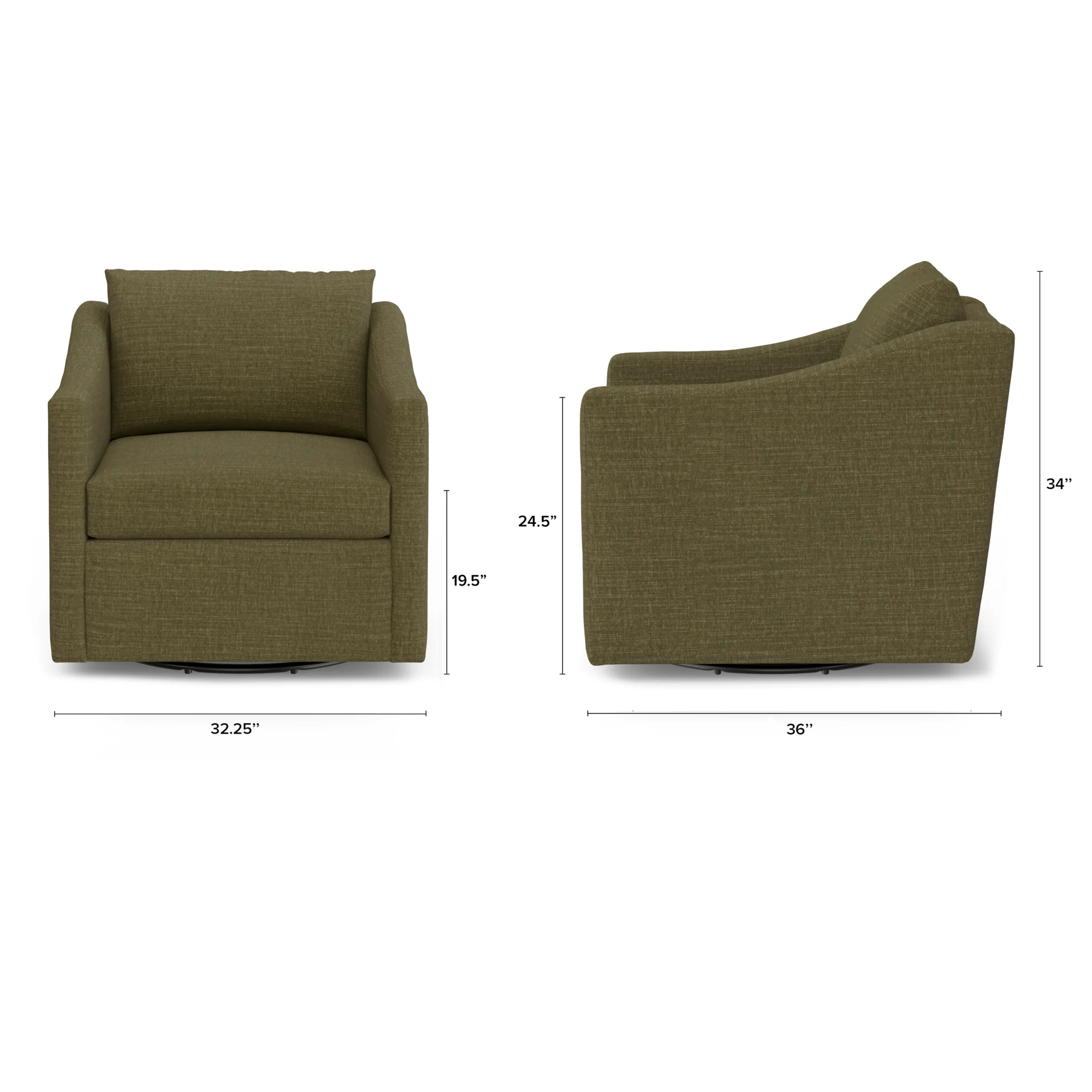 Landry 32.25_ Swivel Lounge Chair - Napa Moss - Image 2