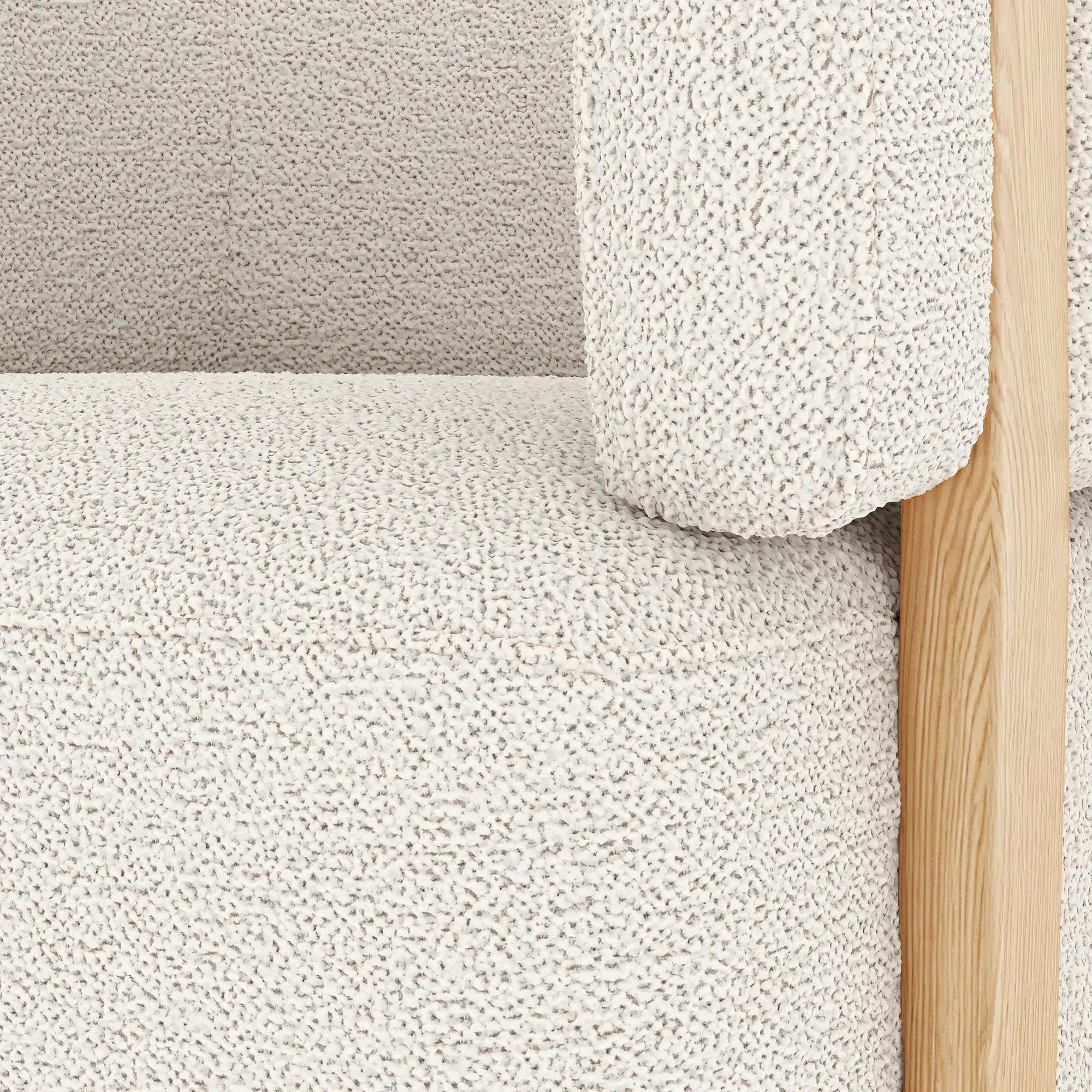 Julie 32_ Swivel Chair - Ivory Wool Bouclé - Image 6