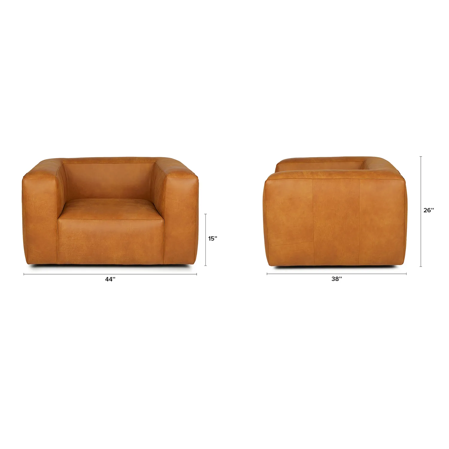 Cigar 44_ Leather Swivel Lounge Chair - Rawhide Tan - Image 2