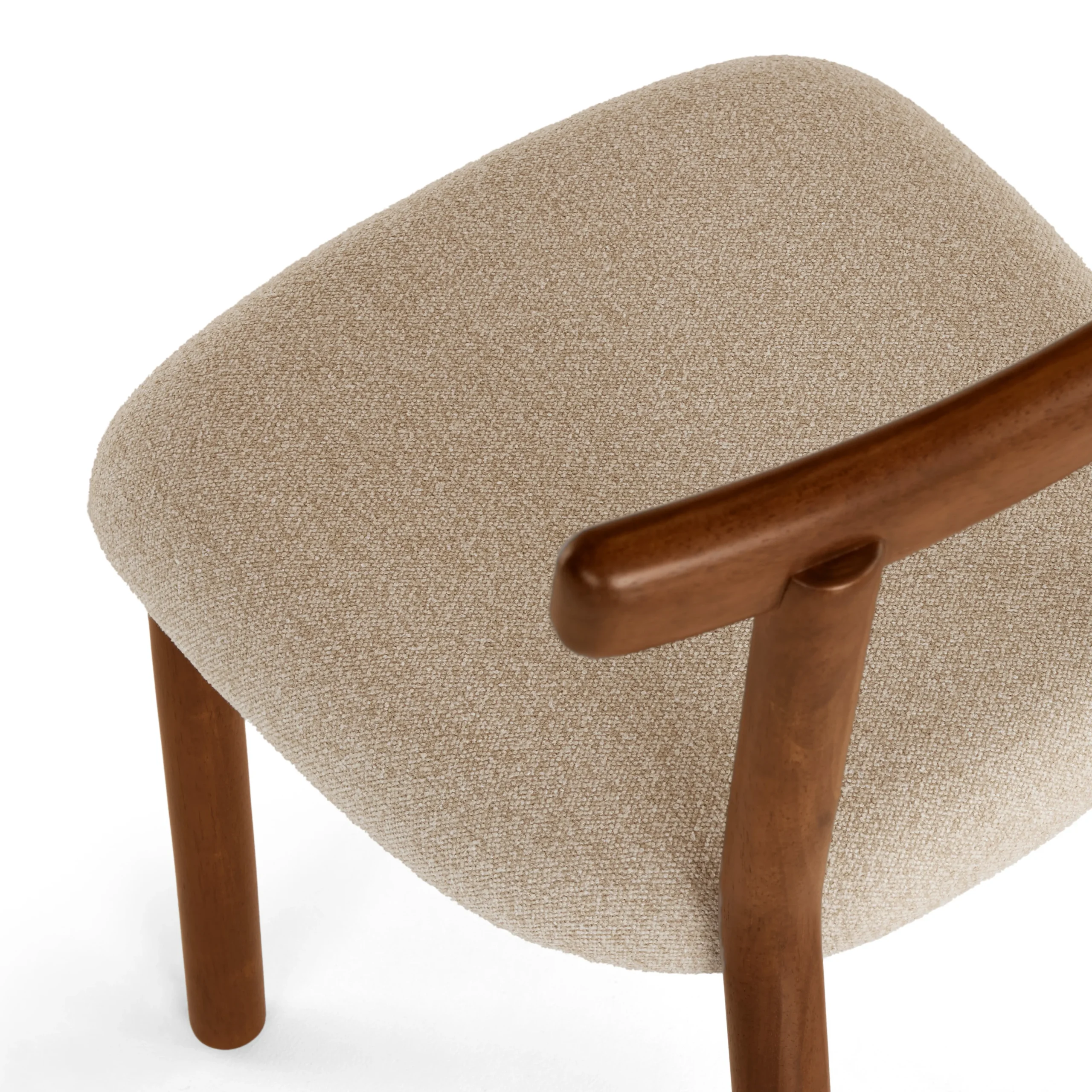 Ulka Dining Chair - Walnut and Ratine Buff - Image 11