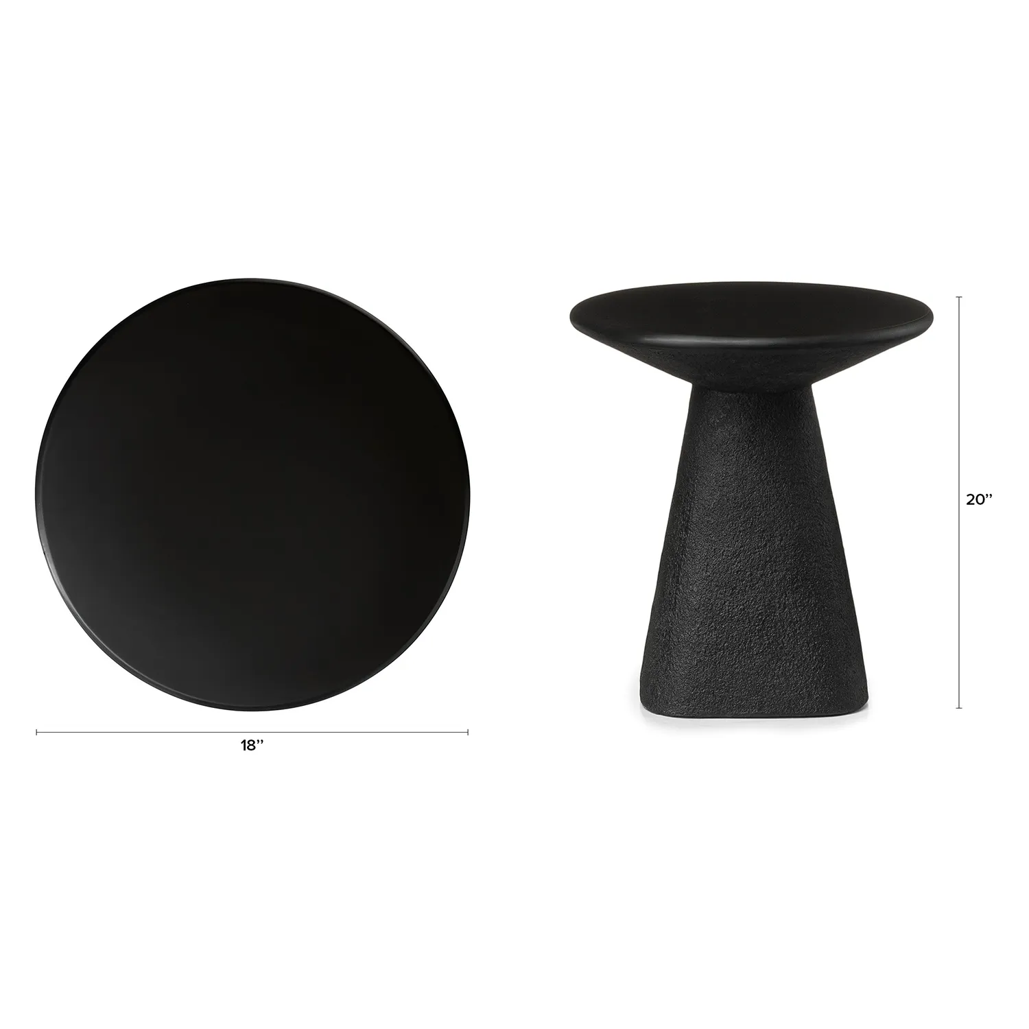Ozetta Concrete Side Table - Moonlit Black - Image 2