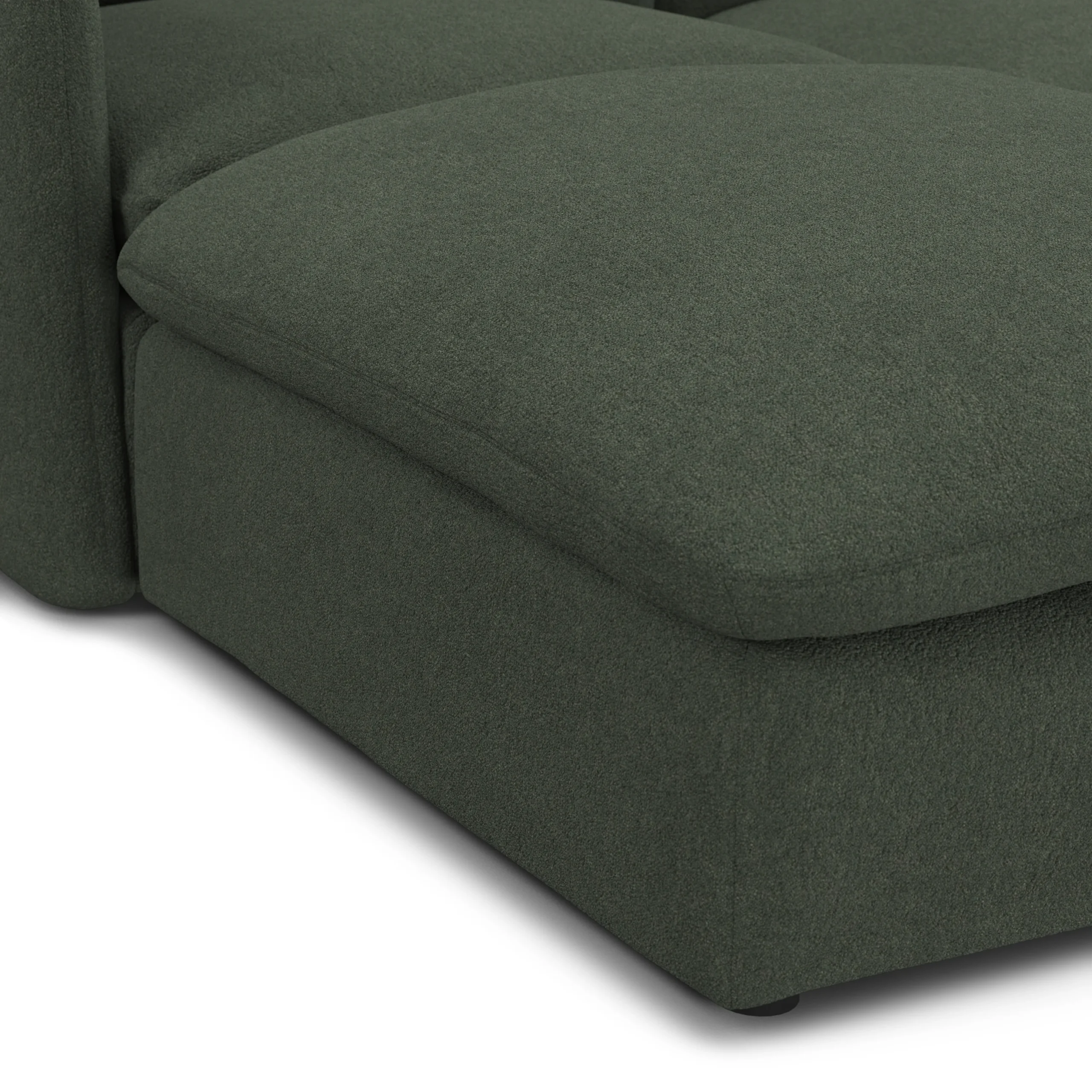 Leigh 131.5_ Modular Sectional - Green Wool Bouclé - Image 11