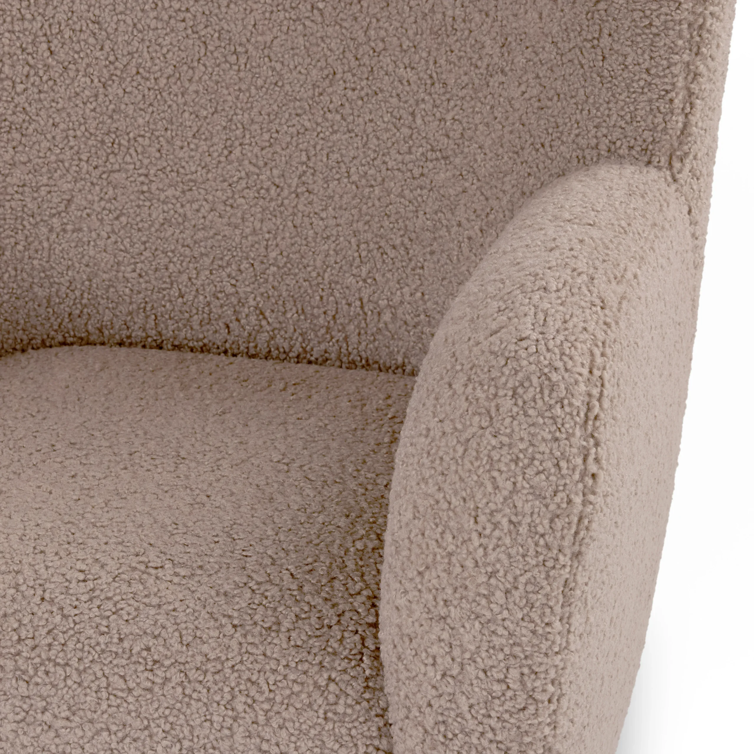 Archie 31.5_ Lounge Chair - Short Shearling Taupe - Image 4