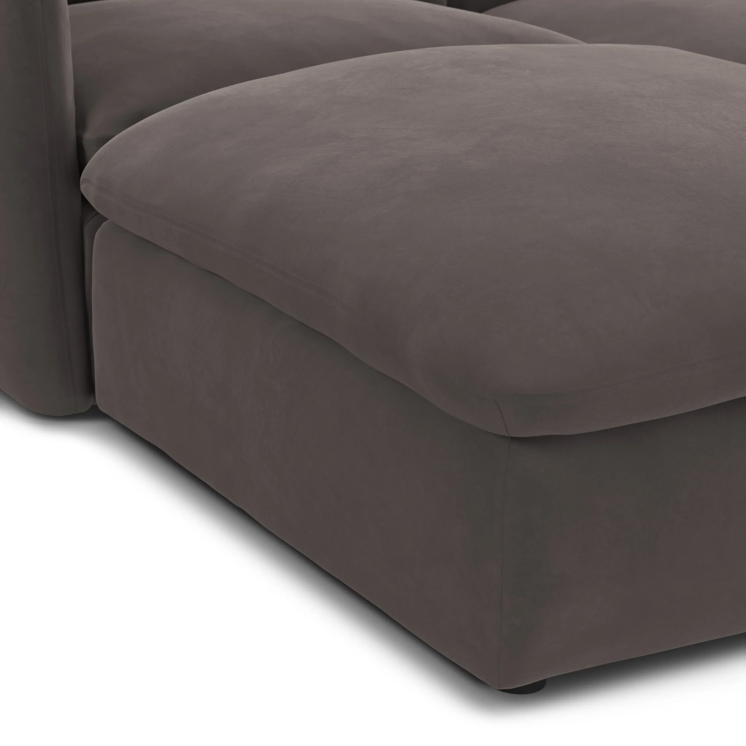 Leigh 131.5_ Velvet Modular Sectional - Hale Warm Gray - Image 11