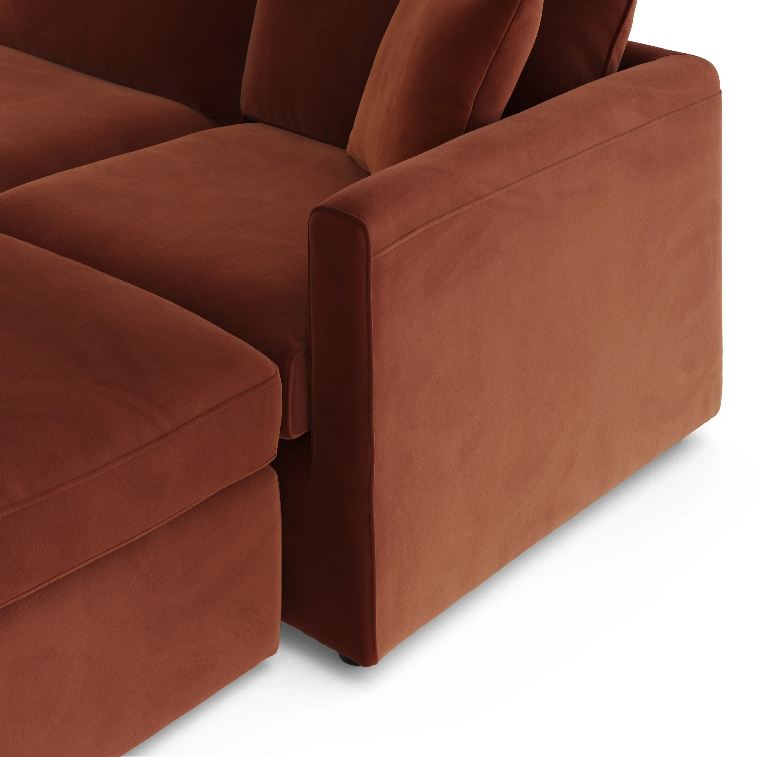 Lenae 104.5_ Velvet Reversible Modular Sectional - Hale Rust - Image 11