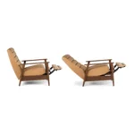 Ellow 28.5_ Leather Reclining Lounge Chair - Charme Tan