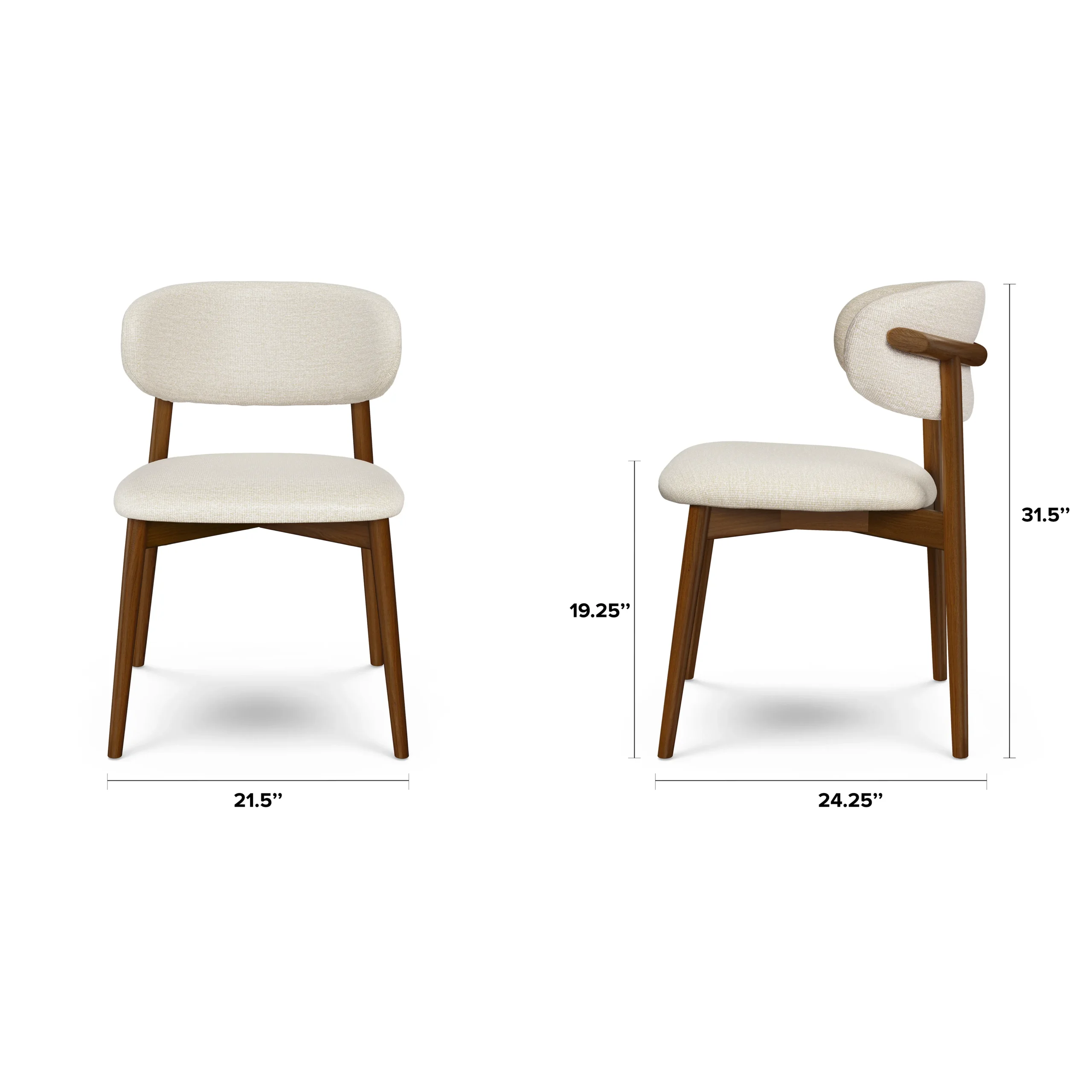 Odin Dining Chair - Walnut and Camelia Ivory - Image 11