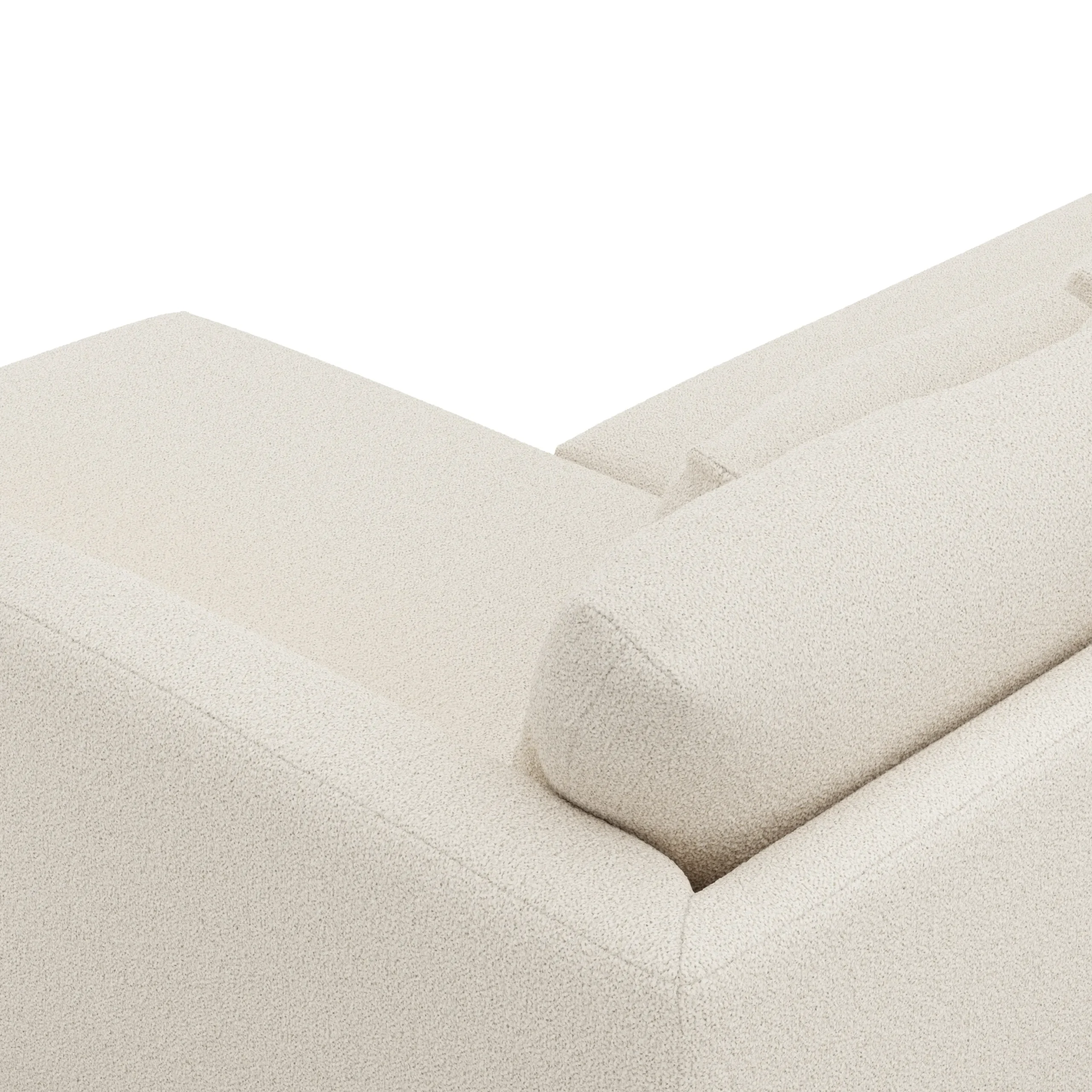 Marina 90_ Reversible Storage Sectional - Ivory Wool Bouclé - Image 11