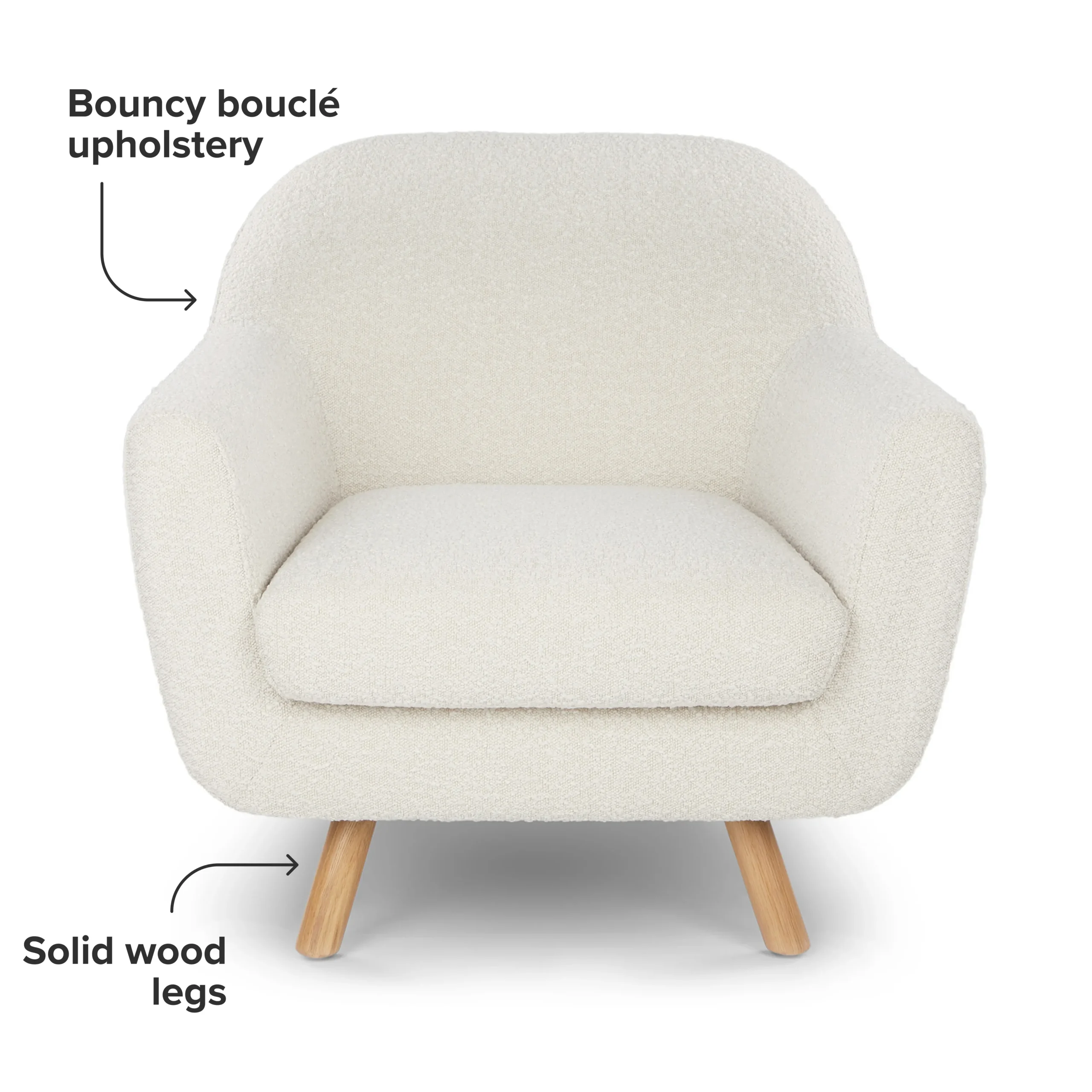Gabriola 34_ Lounge Chair - Ivory Bouclé - Image 11