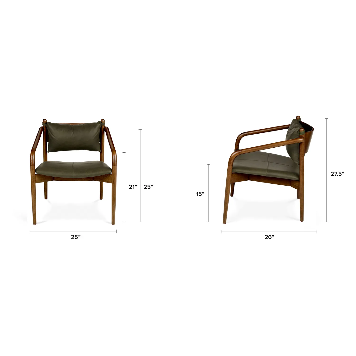 Lento 25_ Leather Lounge Chair - Charme Green - Image 2