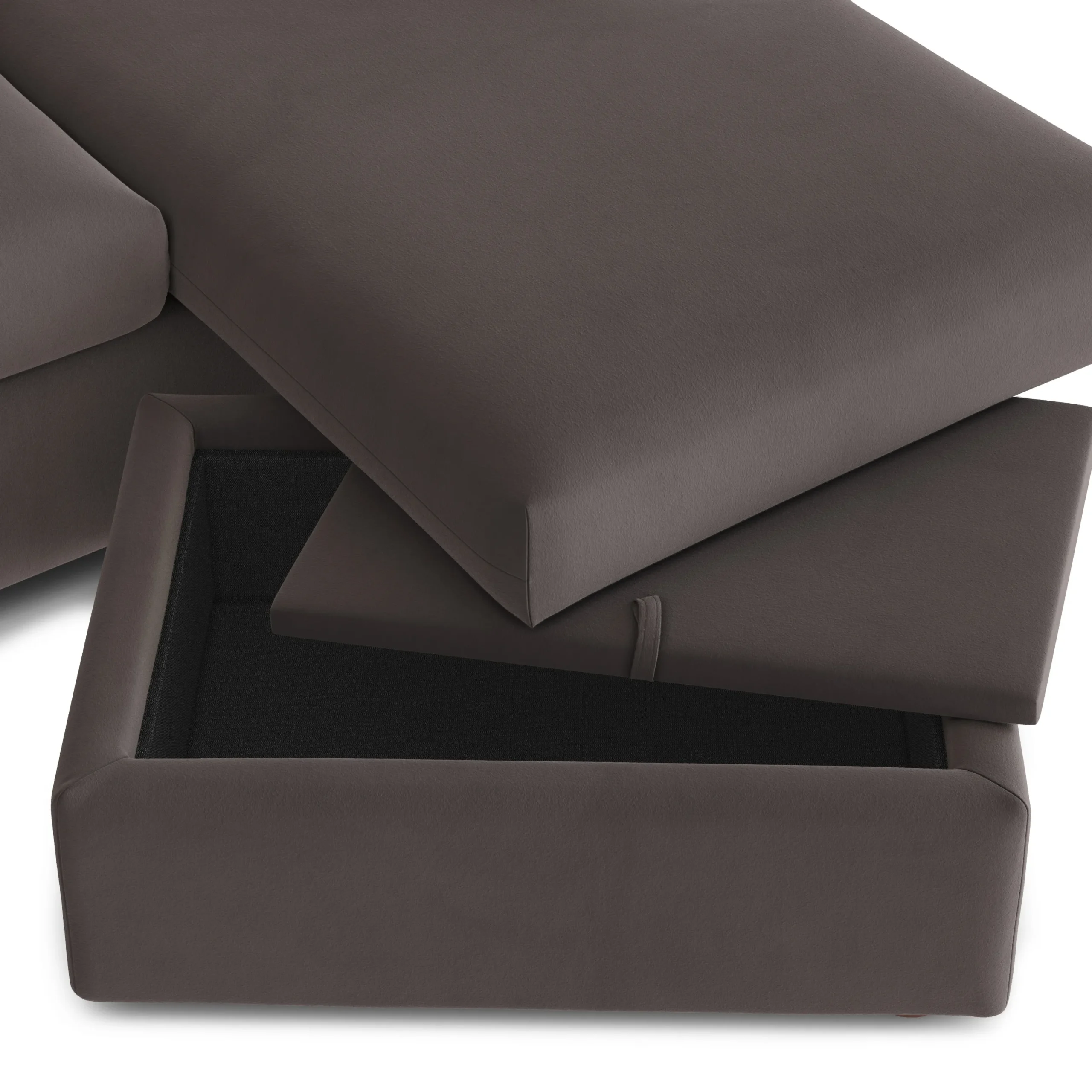Marina 90_ Velvet Reversible Storage Sectional - Hale Warm Gray - Image 11