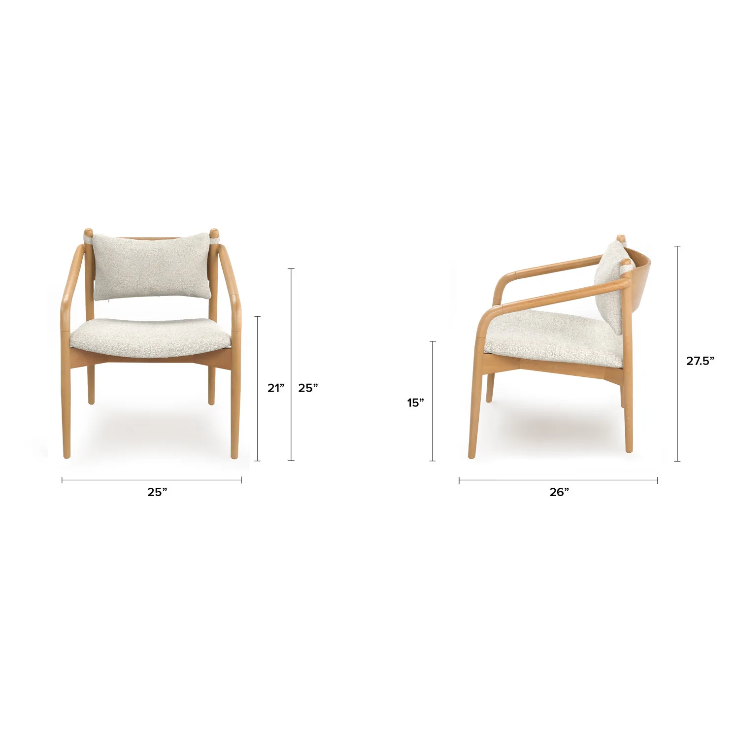 Lento 25_ Lounge Chair - Ivory Bouclé - Image 2