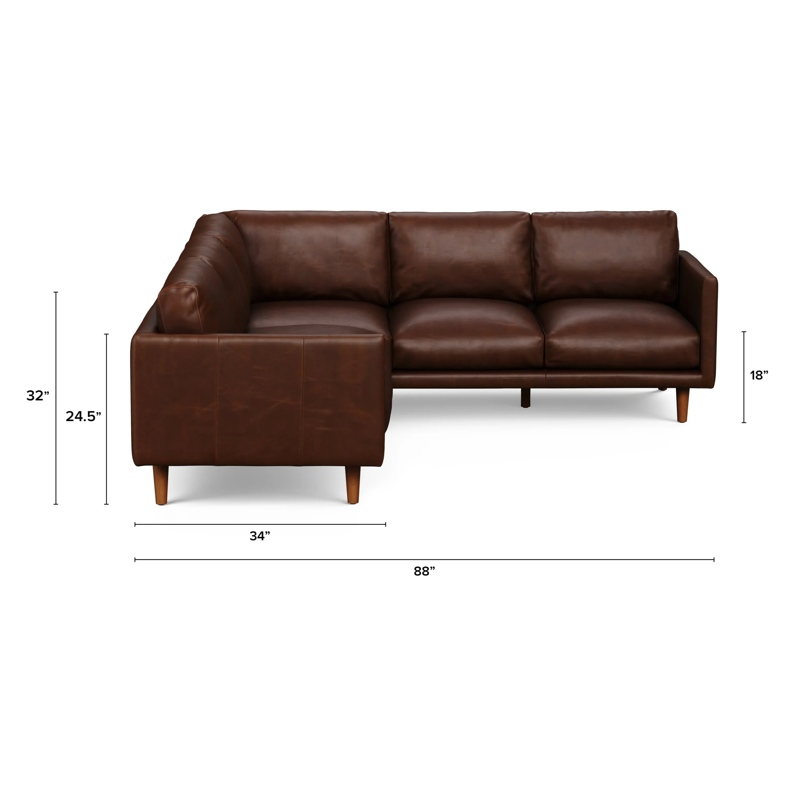 Nirvana 88_ Leather Corner Sectional - Indiana Brown - Image 11