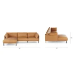 Olsen 110_ Leather Left Sectional - Charme Tan