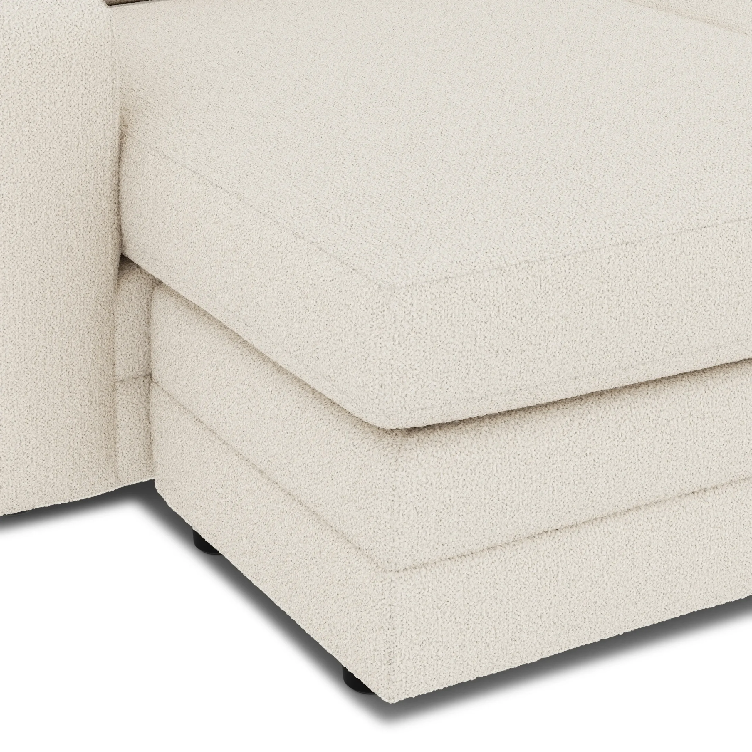 Riley 84_ Reversible Storage Sectional - Ivory Wool Bouclé - Image 11