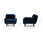 Matrix 30.5_ Velvet Lounge Chair - Cascadia Blue