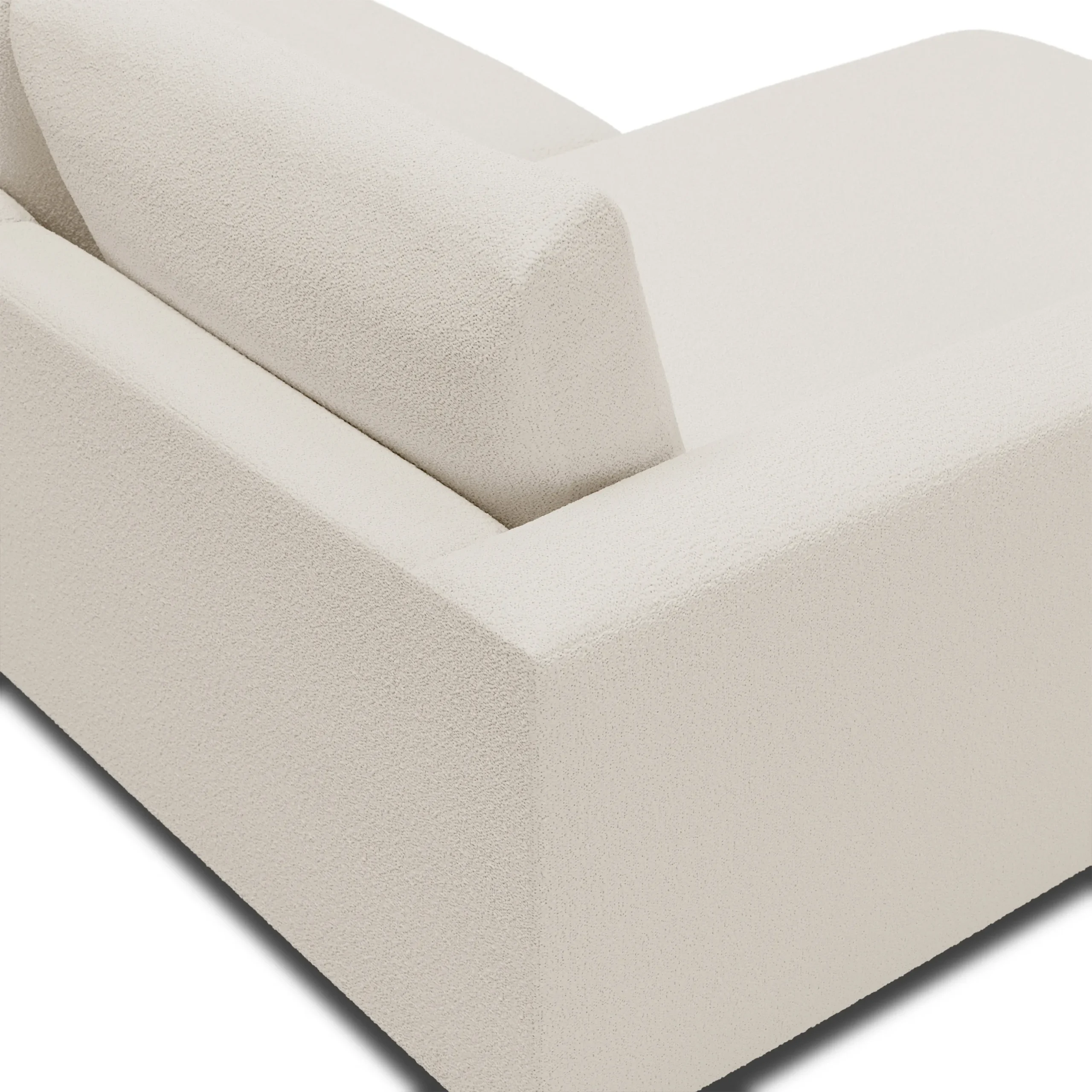 Riley 118.5_ Left Sectional - Ivory Wool Bouclé - Image 11