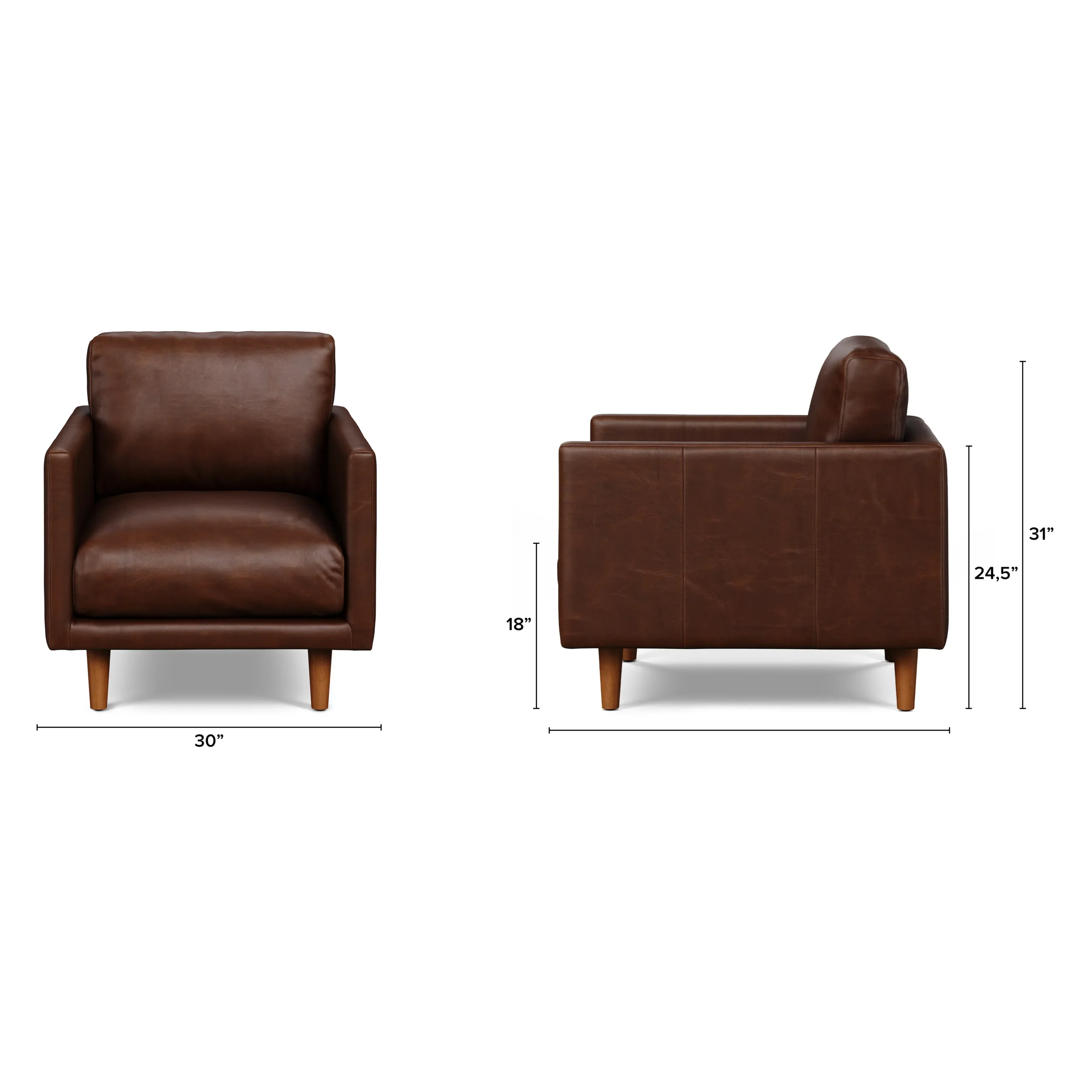Nirvana 30_ Leather Lounge Chair - Indiana Brown - Image 2